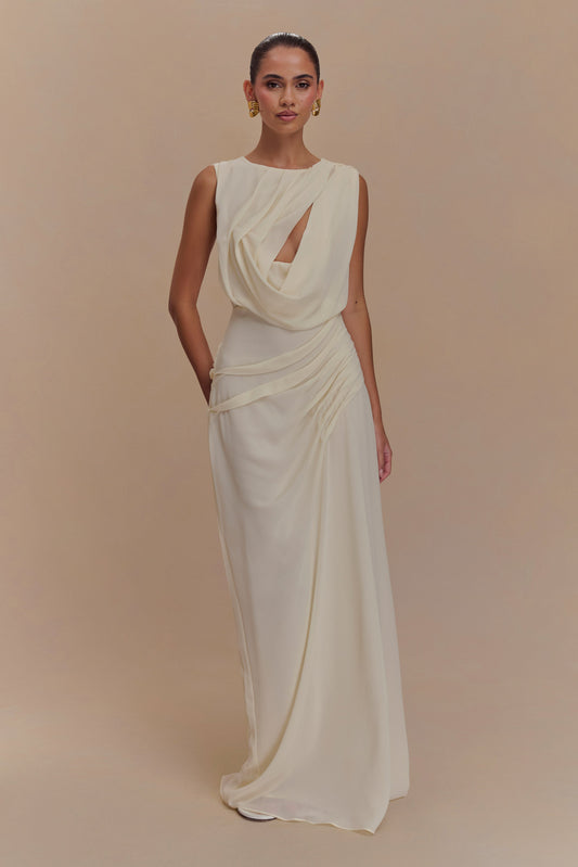 maid of honor dress for bridal shower Leia Modest Sweetheart Pleated Chiffon Bridesmaid Dresses, Ivory ensuring a luxurious feel and graceful drape Your Maid Bride Of Honour