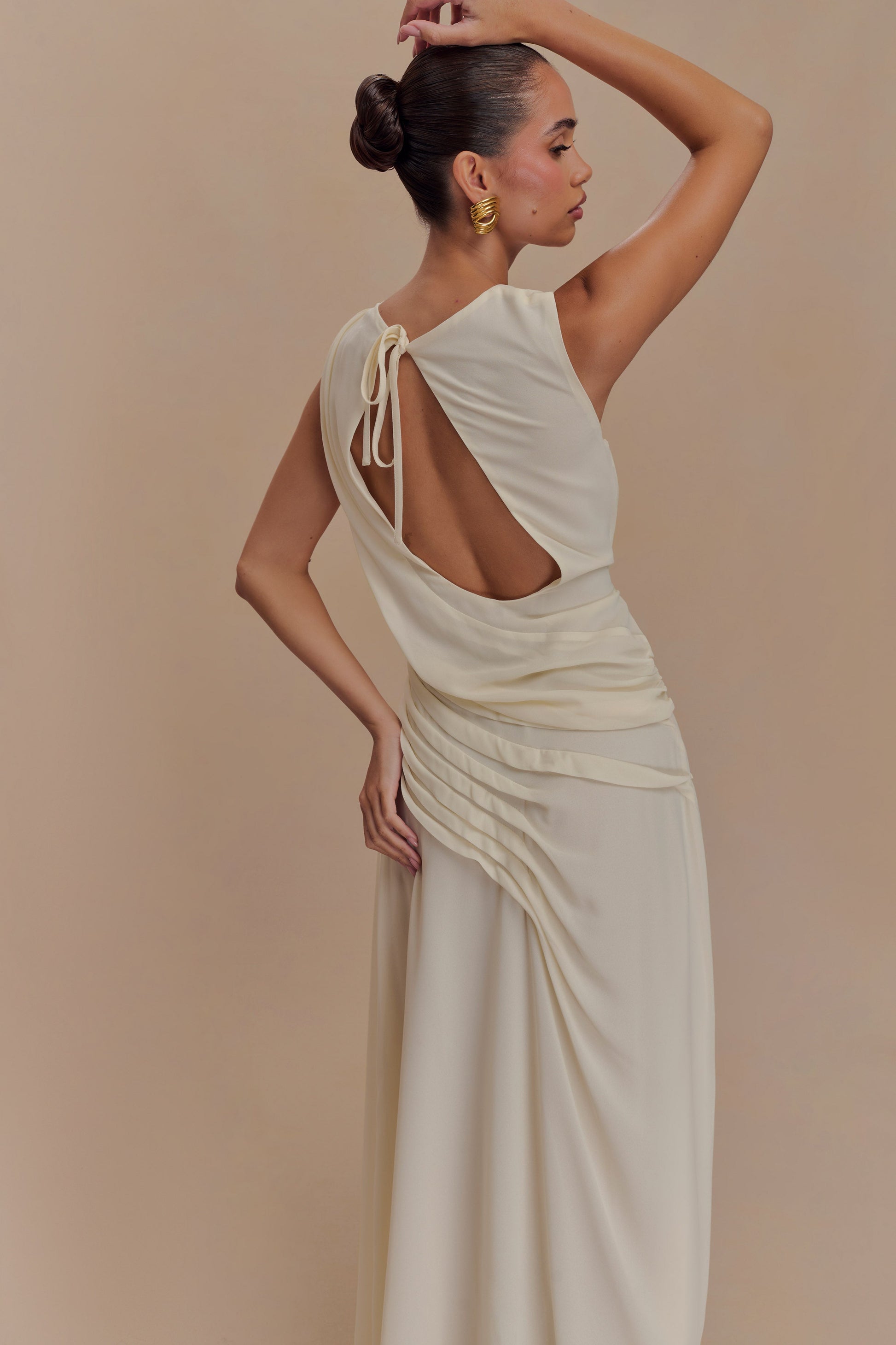 meshki chiffon maxi dress Jonna Chiffon And Mesh Maxi Dress - Dark Chocolate