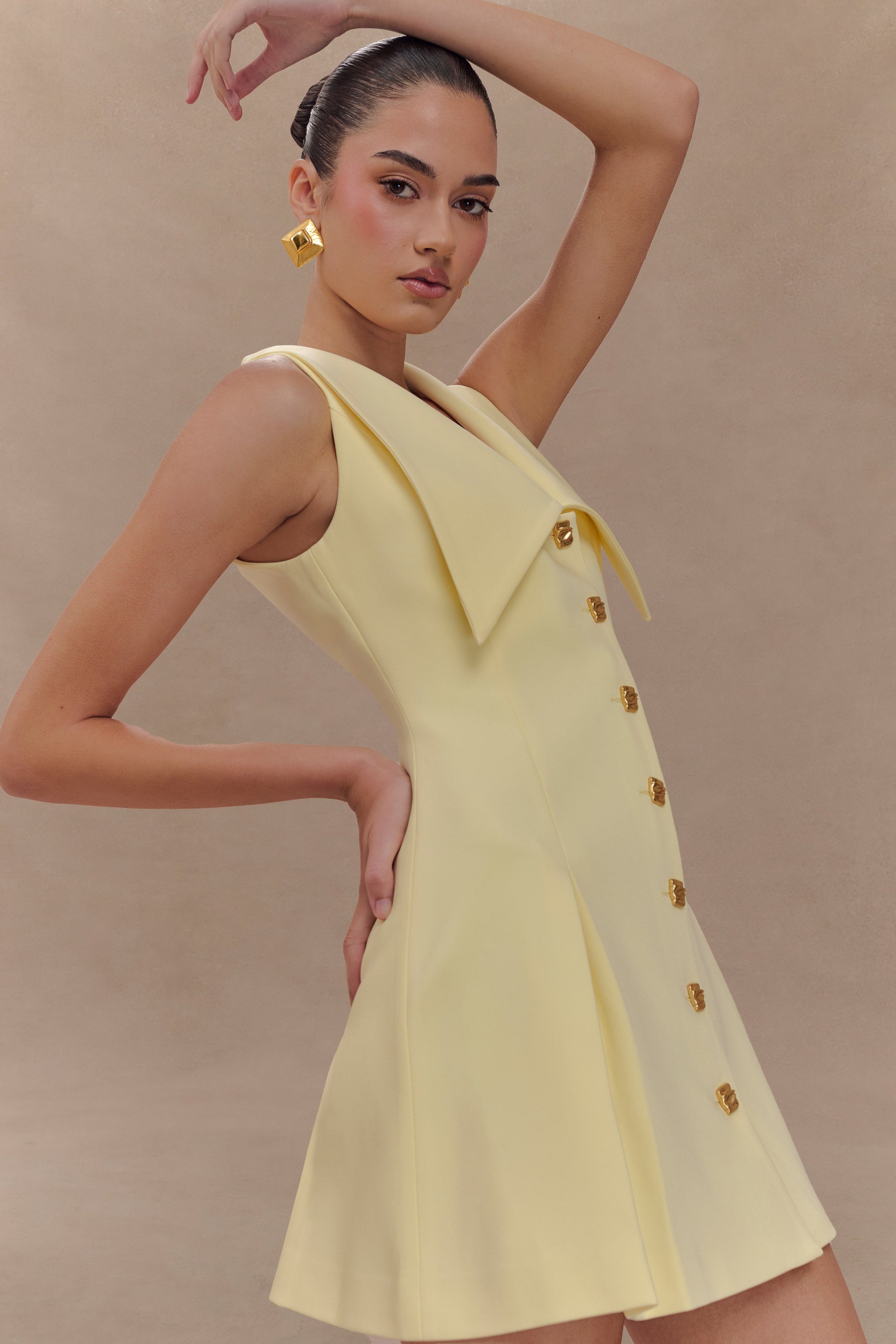 Oli Sleeveless Mini Dress / Lemon | MESHKI