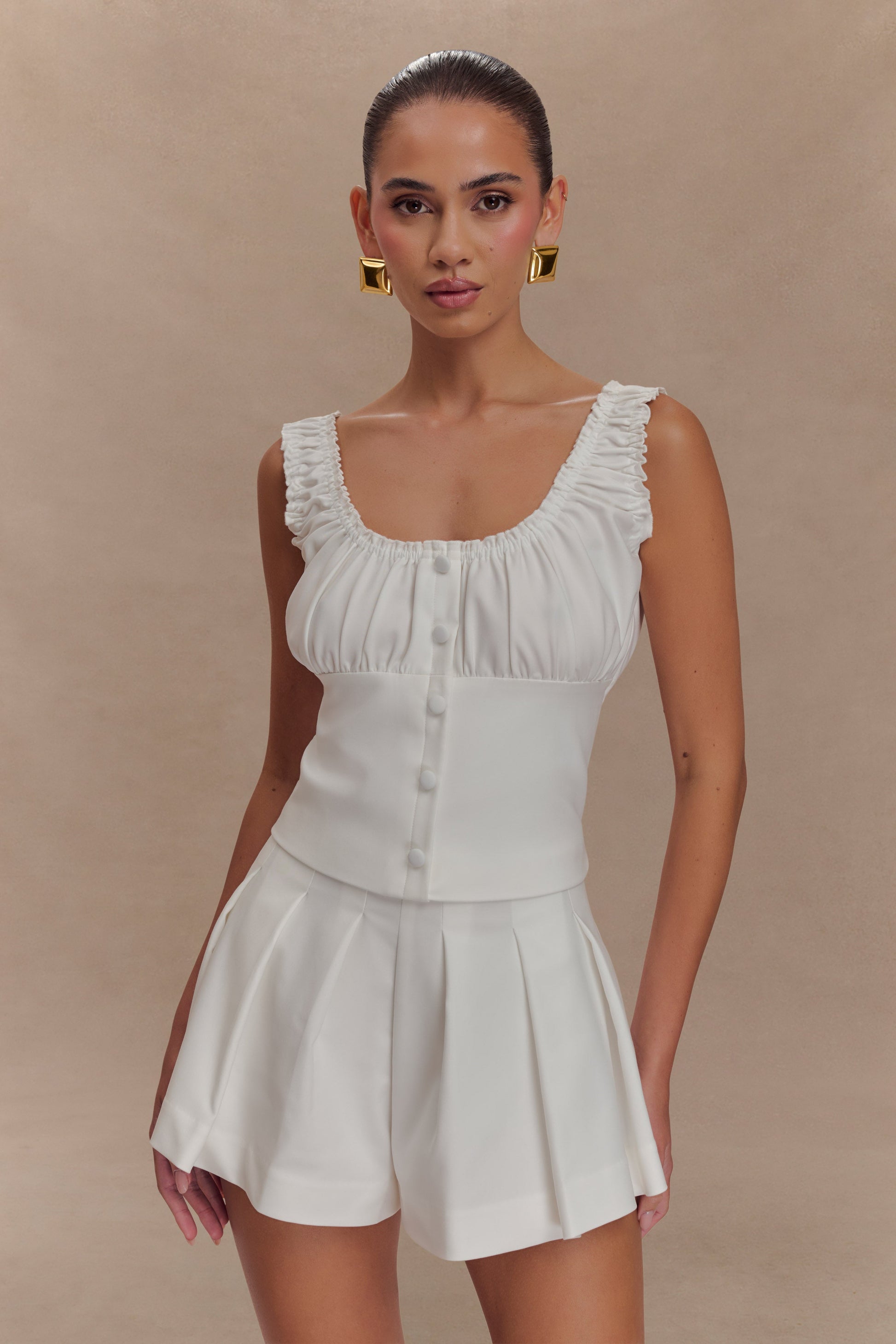 women's white dress shorts Active Dress with Shorts for Tall Women in Optic White M / Tall / Optic White