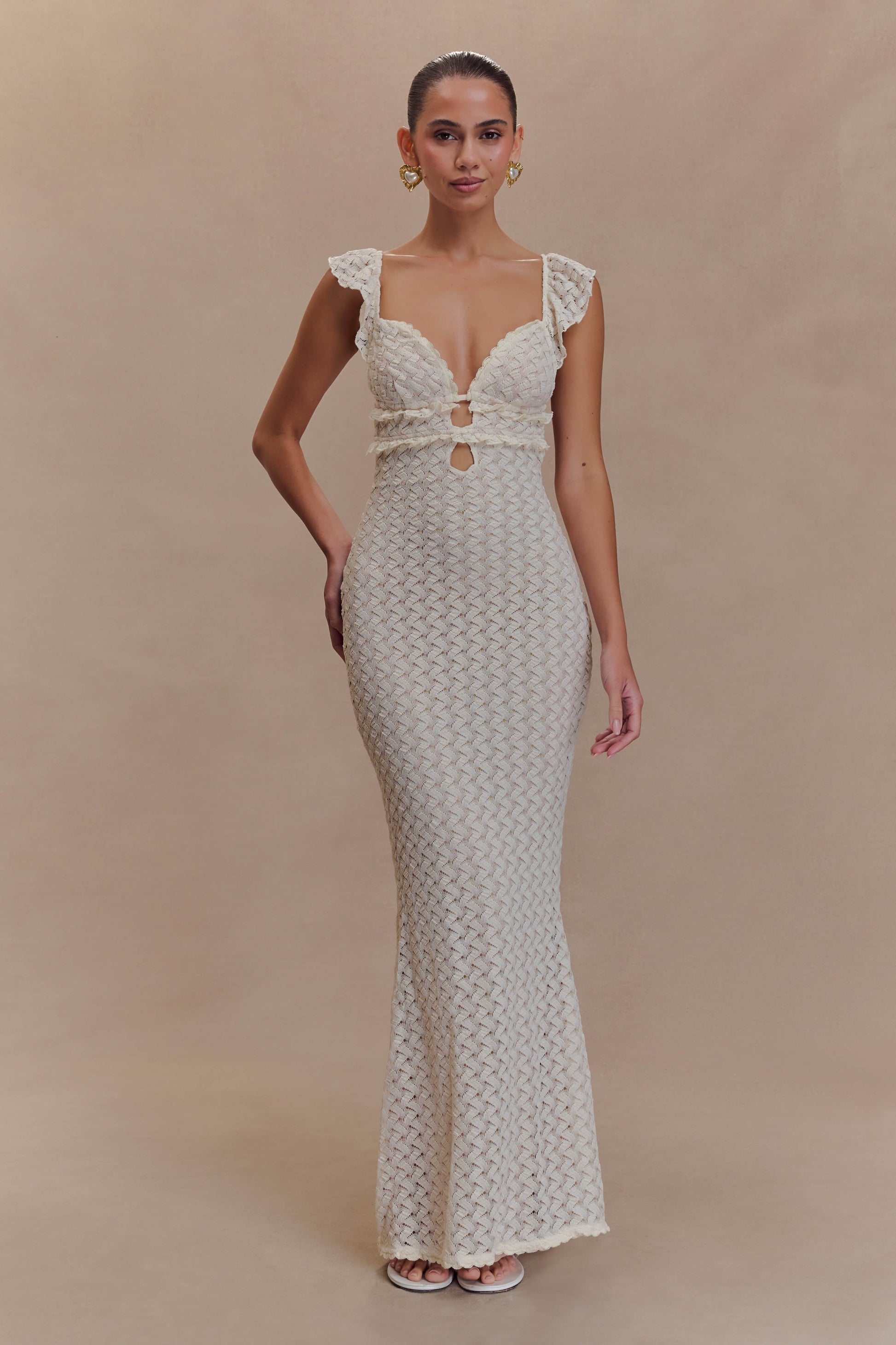 Ezra Lace Maxi Dress / Ivory | MESHKI | XXL Ezra Lace Maxi Dress / Ivory | MESHKI | XXL