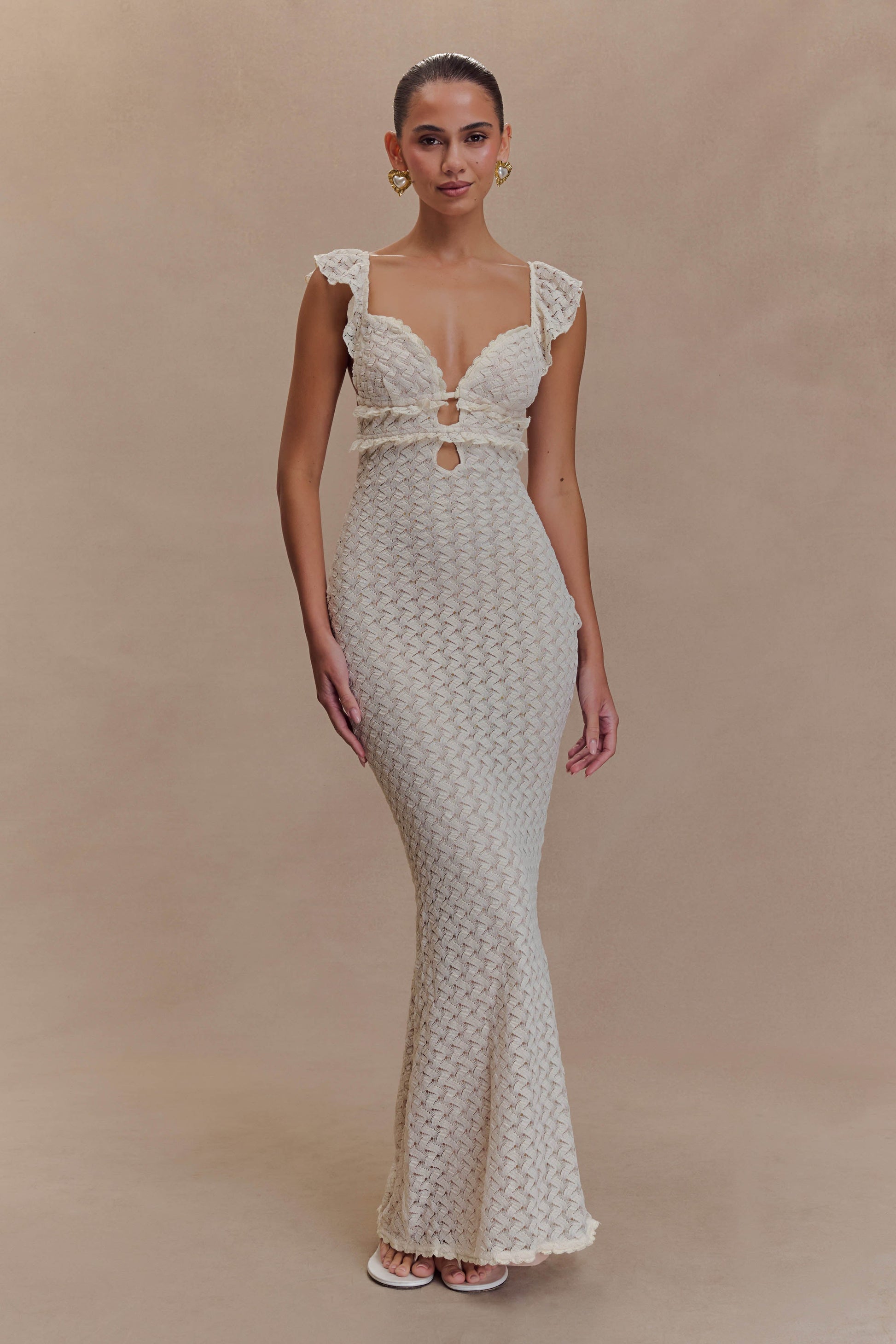 Ezra Lace Maxi Dress / Ivory | MESHKI | XXL Ezra Lace Maxi Dress / Ivory | MESHKI | XXL
