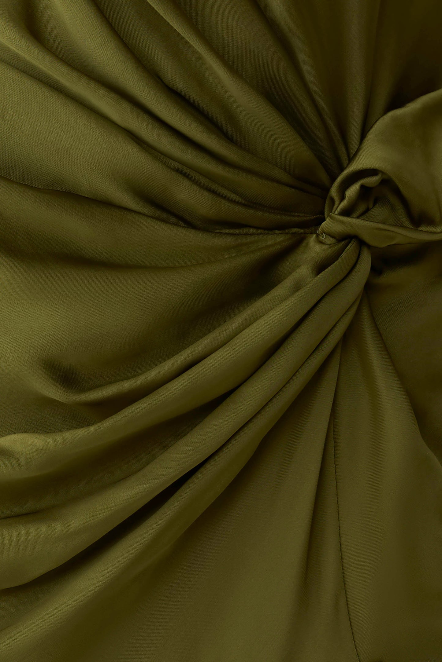 Amber Satin And Lace Mini Dress - Olive