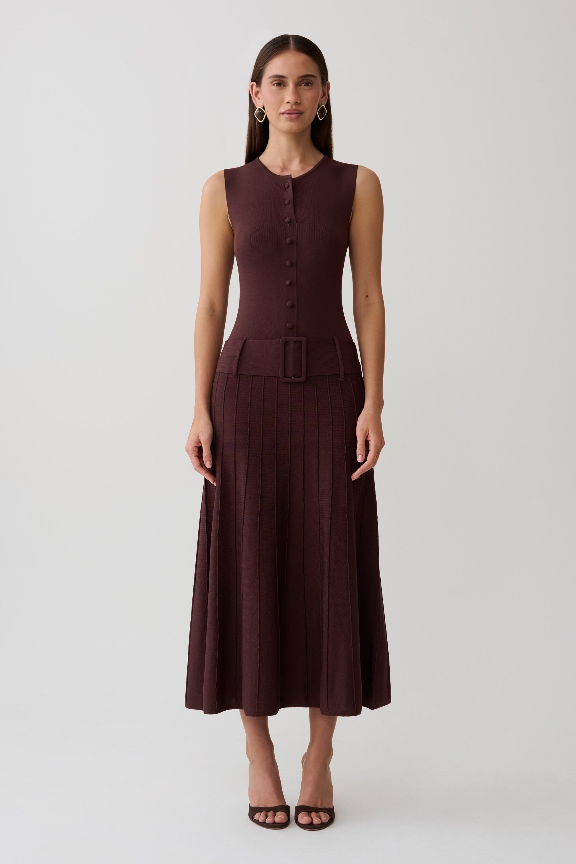 Rebena Pleated Midi Dress