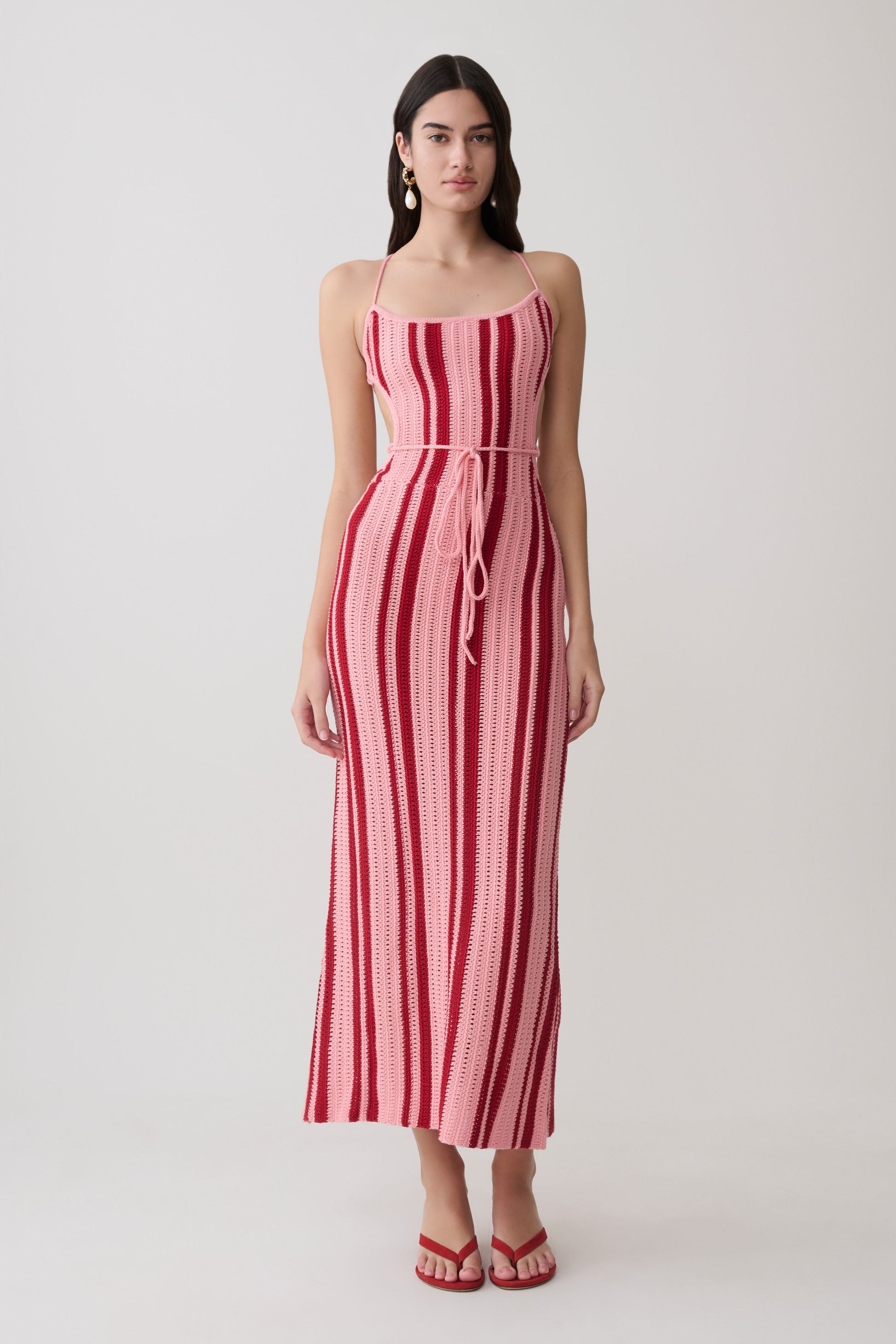Shepherd Crochet Halter Maxi Dress / Pink | MESHKI