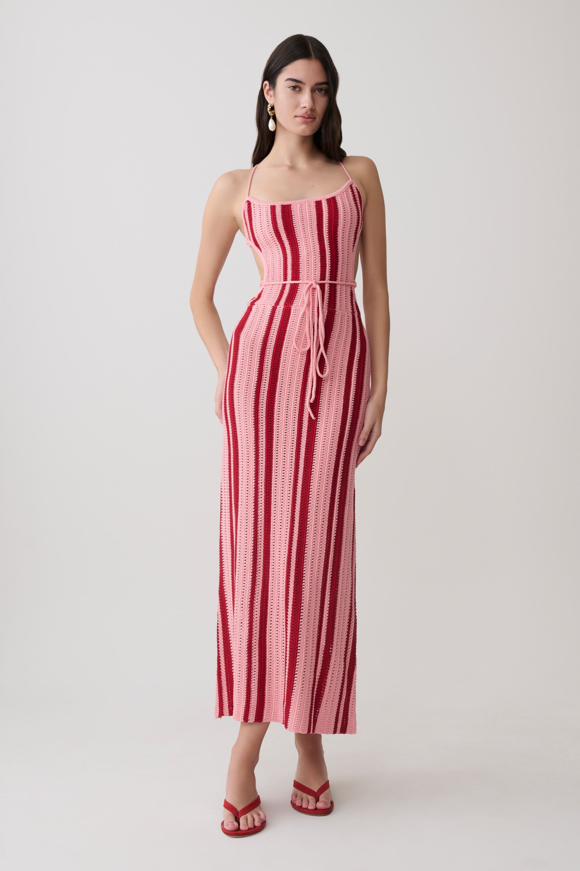 Shepherd Crochet Halter Maxi Dress / Pink | MESHKI