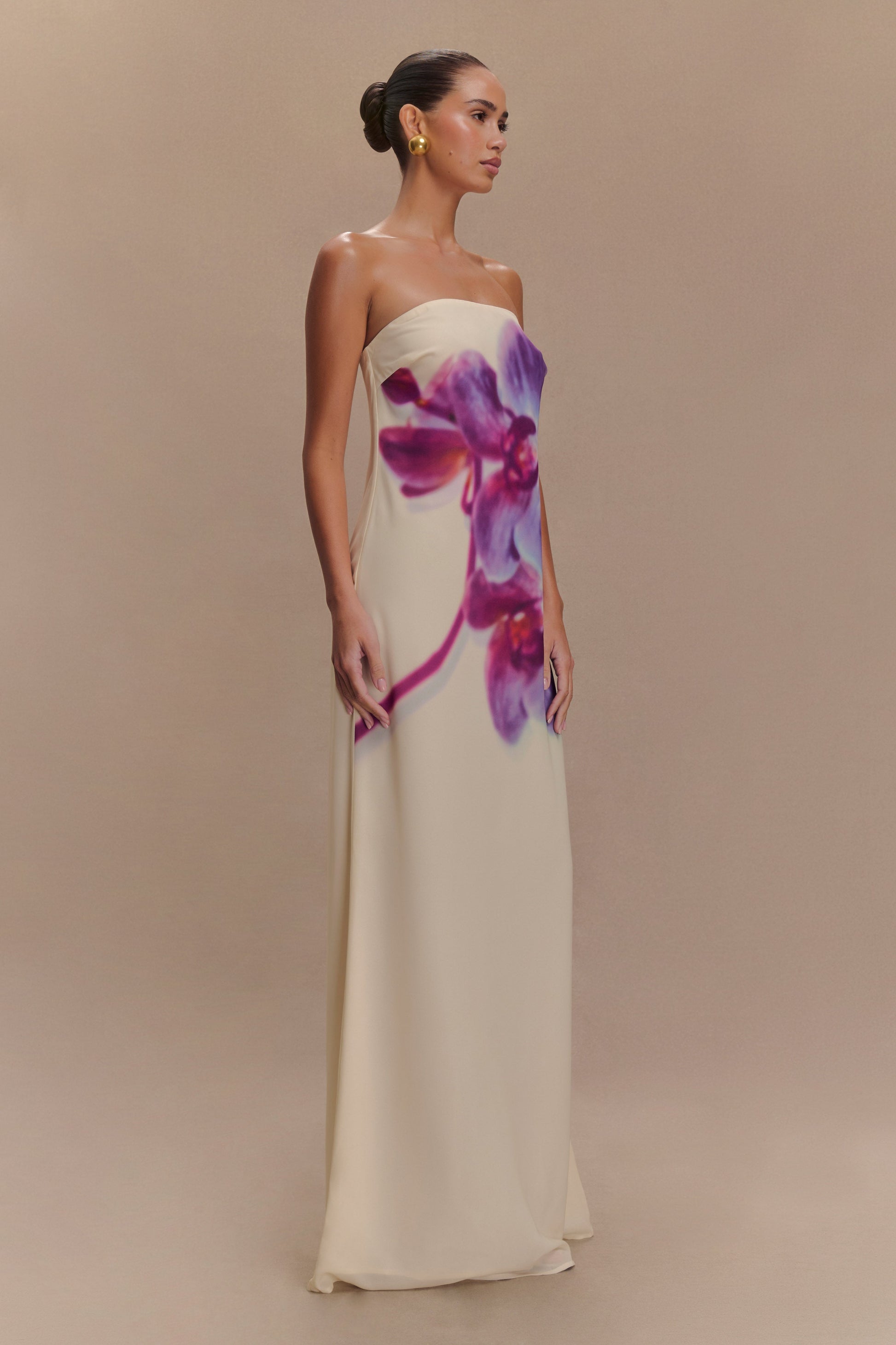 Amaya Strapless Chiffon Maxi Dress