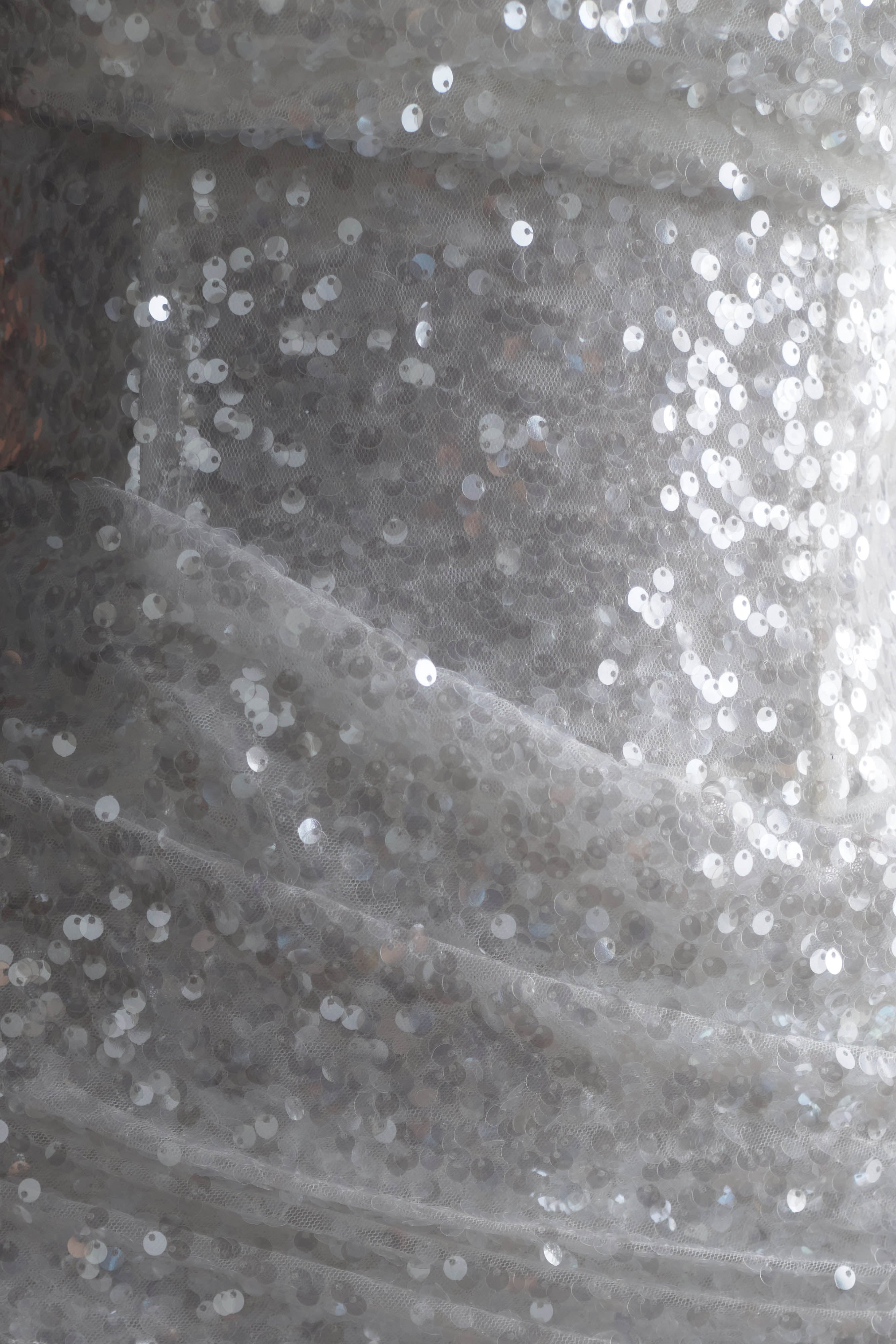 Nala Strapless Sequin Mini Dress / White | Meshki