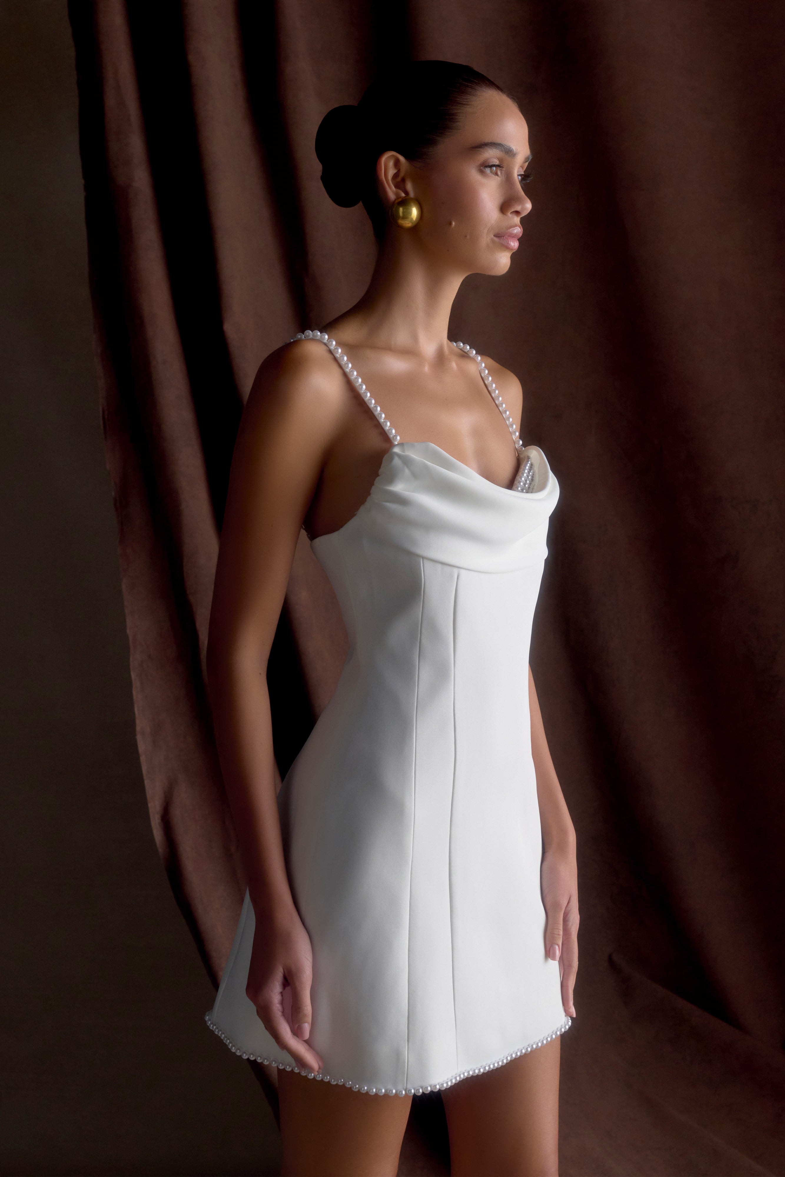 Liliane Suiting Mini Dress - Ivory | MESHKI US