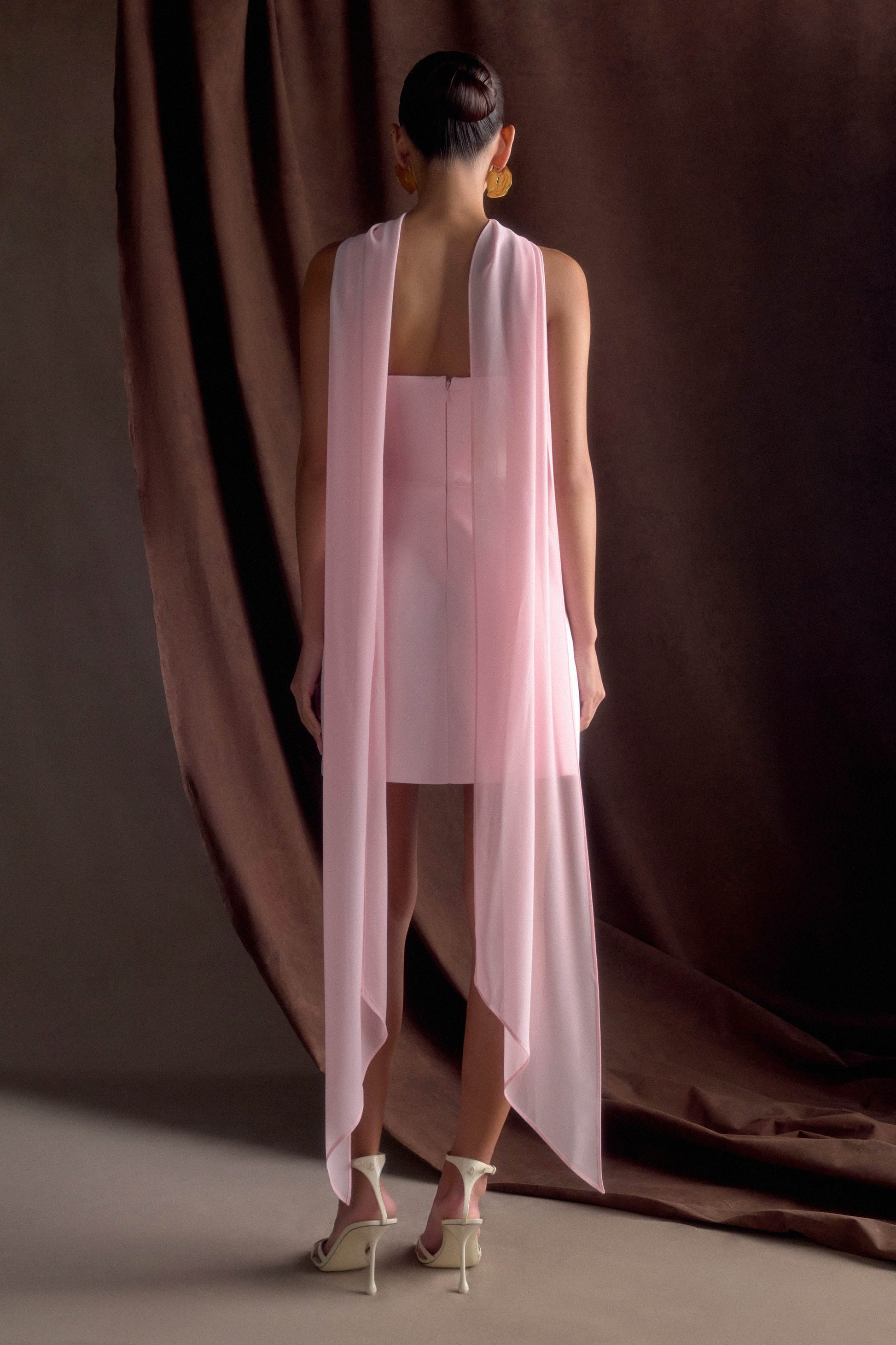 Orellia Strapless Suiting Mini Dress - Soft Pink #10