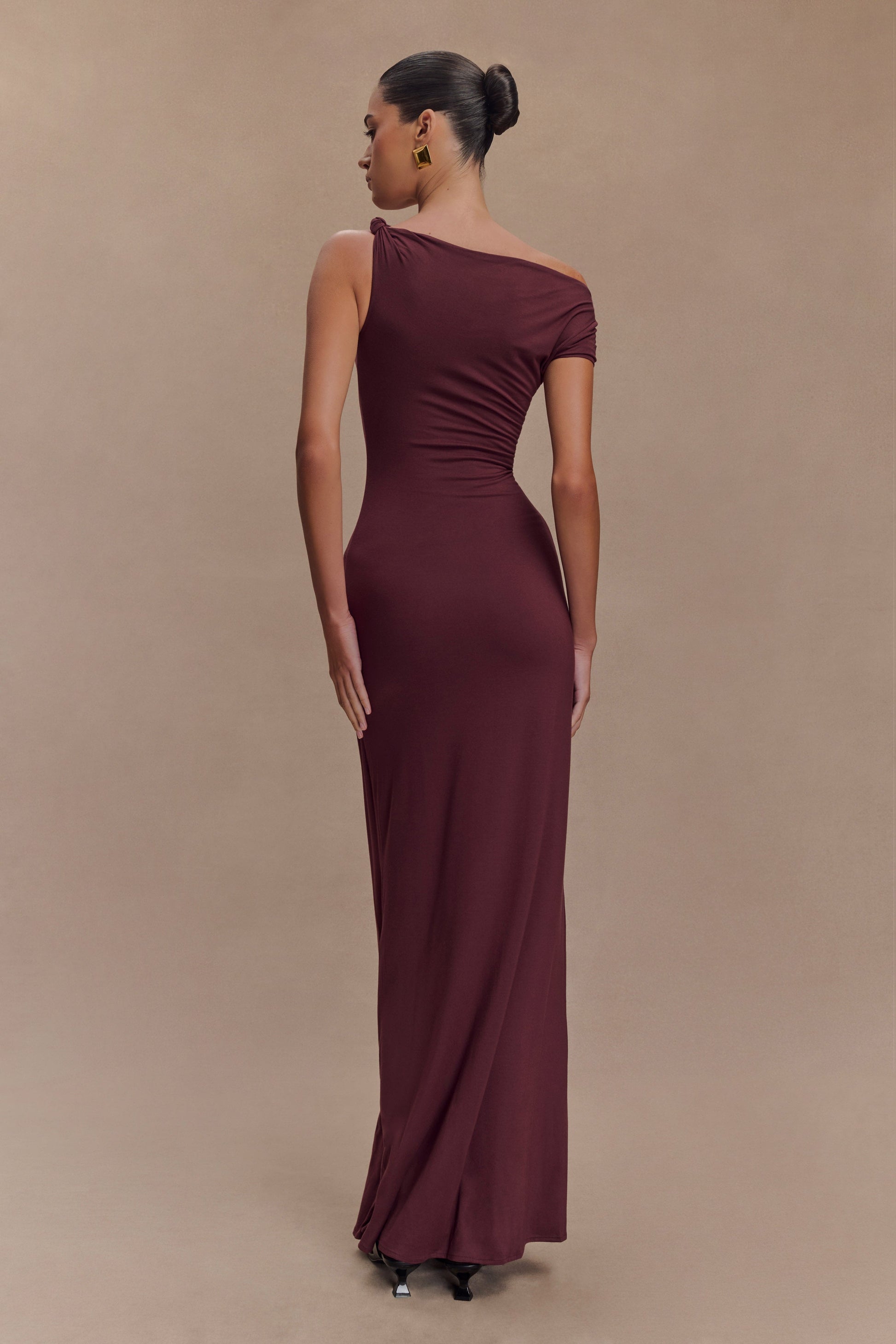 Tamsin Short Sleeve Modal Maxi Dress / Mahogany | MESHKI