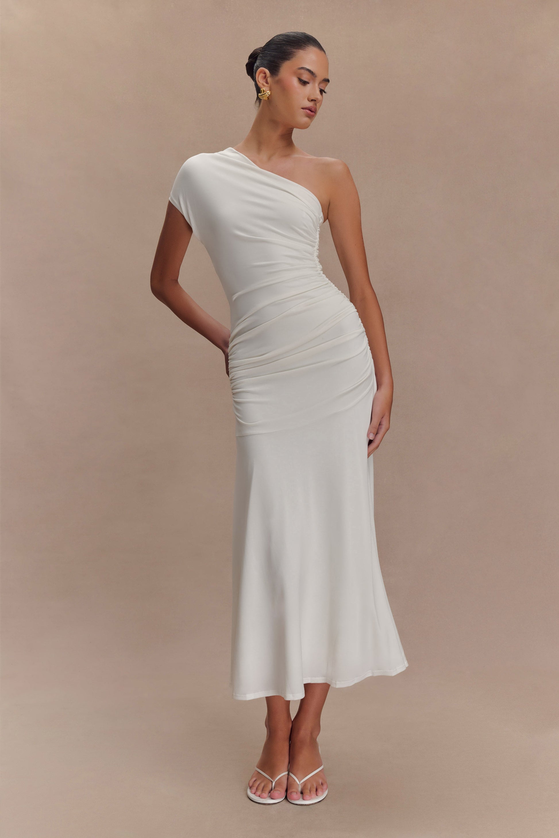 white one shoulder midi dress Off With Tie Waist Womens MARCELLA Manhattan One Shoulder Midi Dress Zola One Shoulder Mini Dress