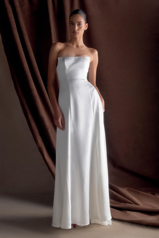 meshki beaded wedding dress Eva Hand Pearl & Lace Maxi / White | A dedicated team of 15 work in harmony MESHKI Atelier | MESHKI US