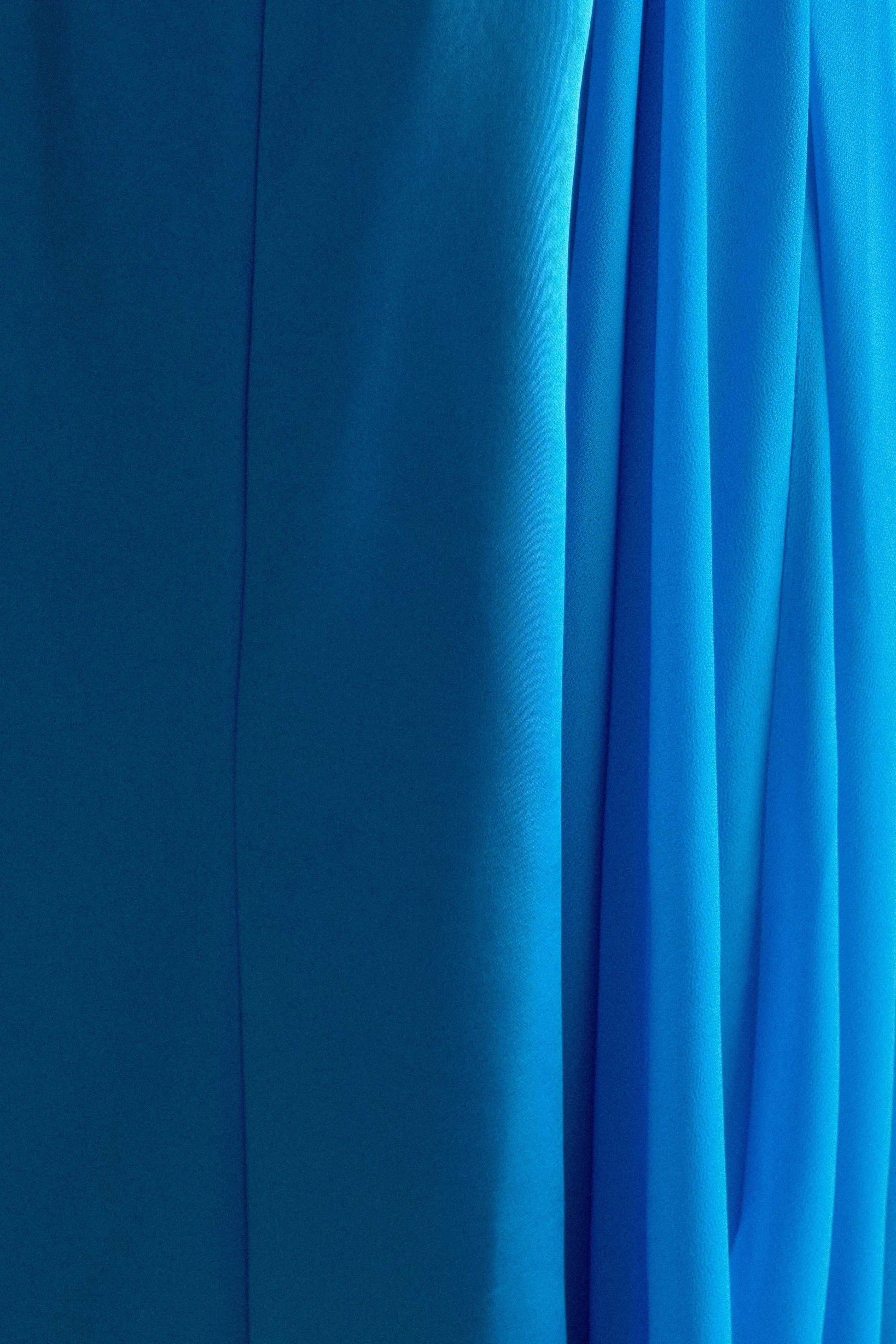 Rosella Satin Strapless Maxi Dress - Cyan Blue | MESHKI US Rosella Satin Strapless Maxi Dress - Cyan Blue | MESHKI US