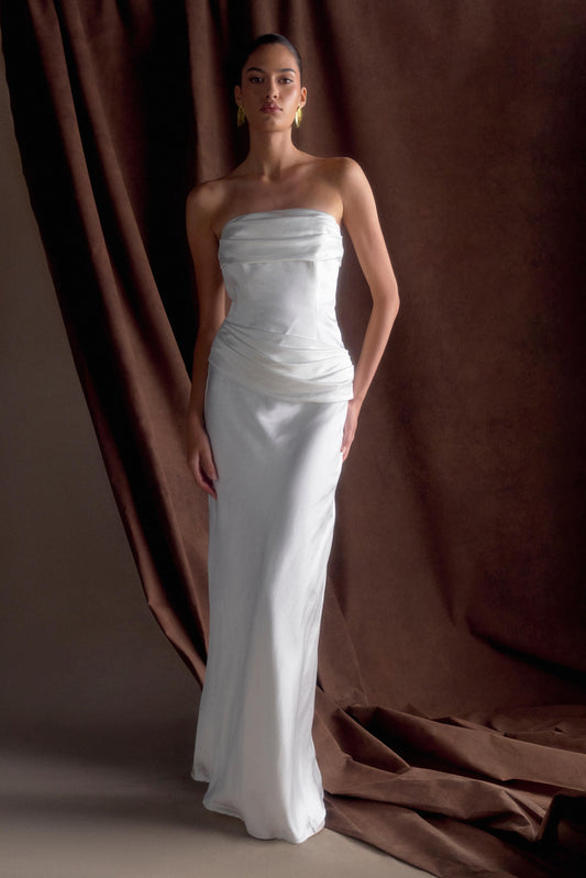 White Satin Dresses - Shop Online | MESHKI US White Satin Dresses - Shop Online | MESHKI US