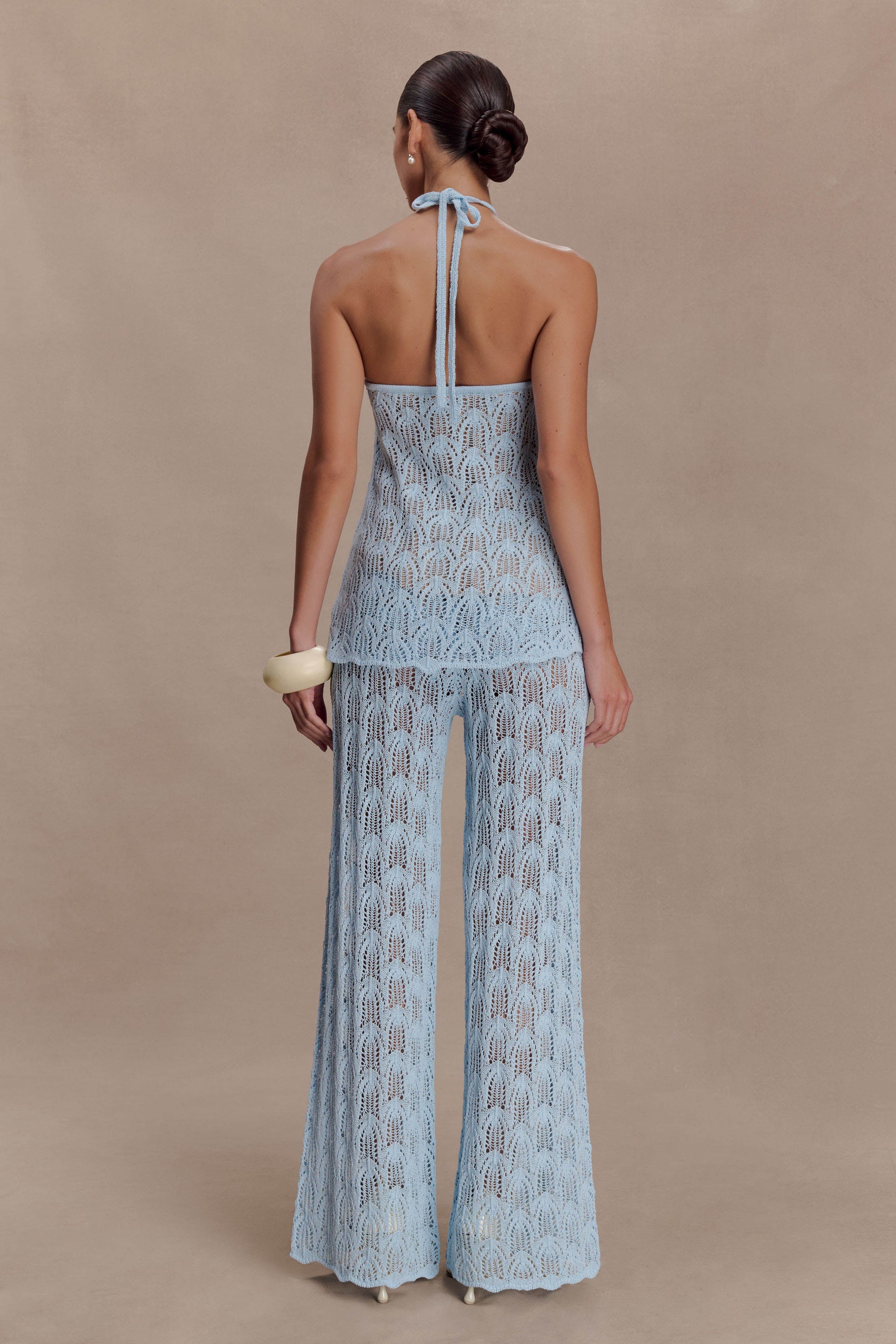 Corey Crochet Halter Neck Top - Light Blue #5