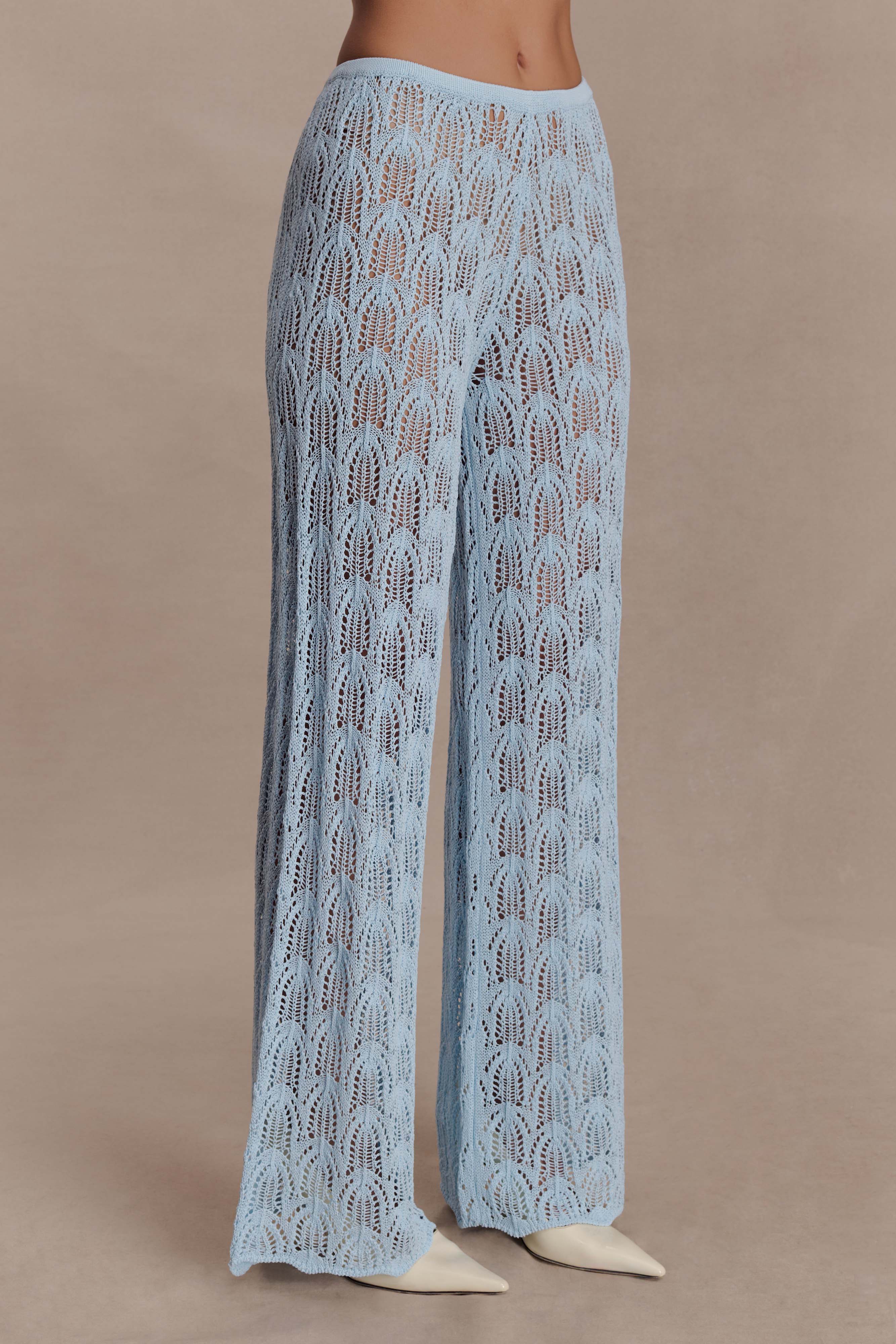 Glinda Crochet Pants - Light Blue | MESHKI US