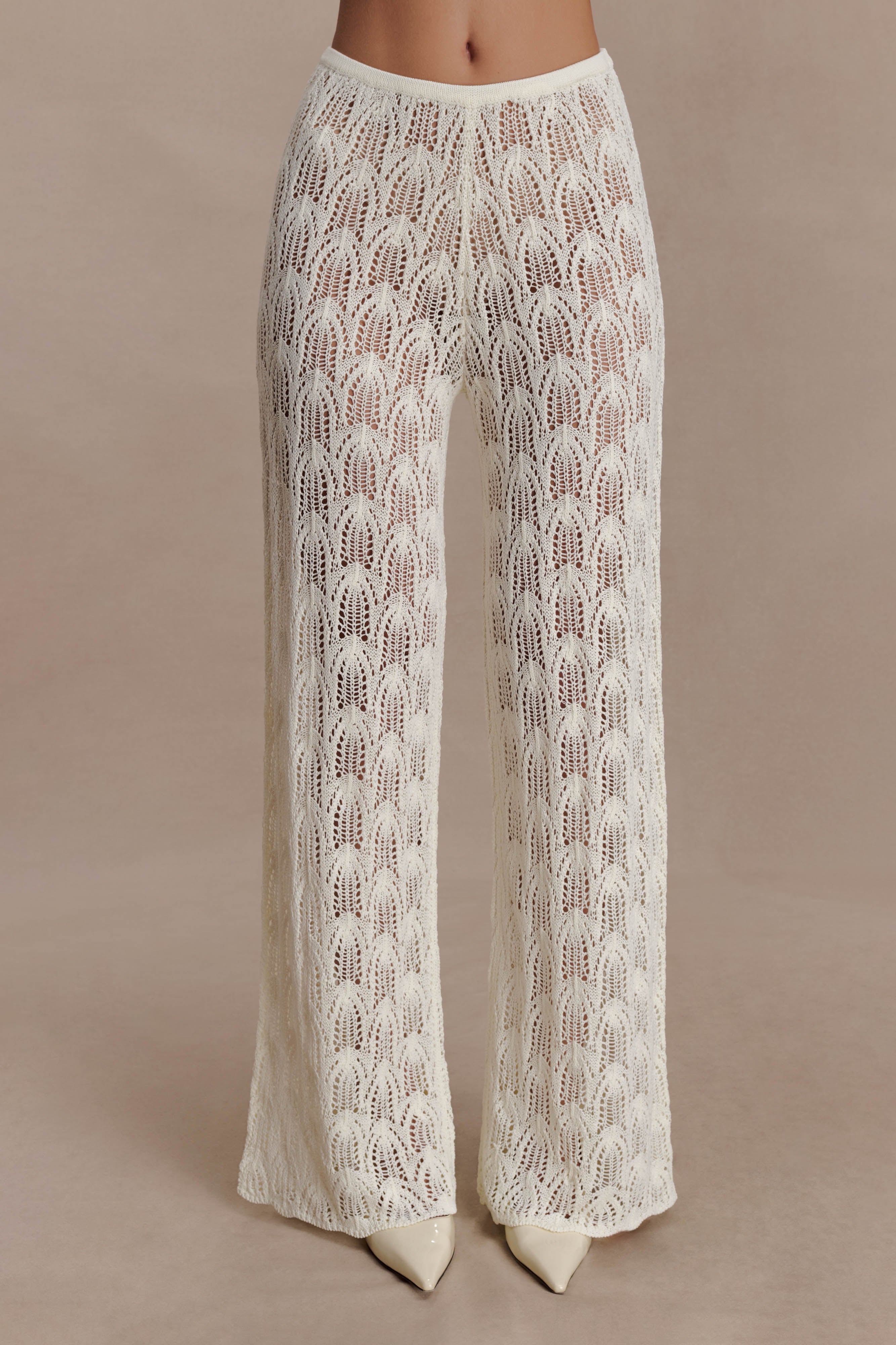 Glinda Crochet Pants - Ivory | MESHKI US