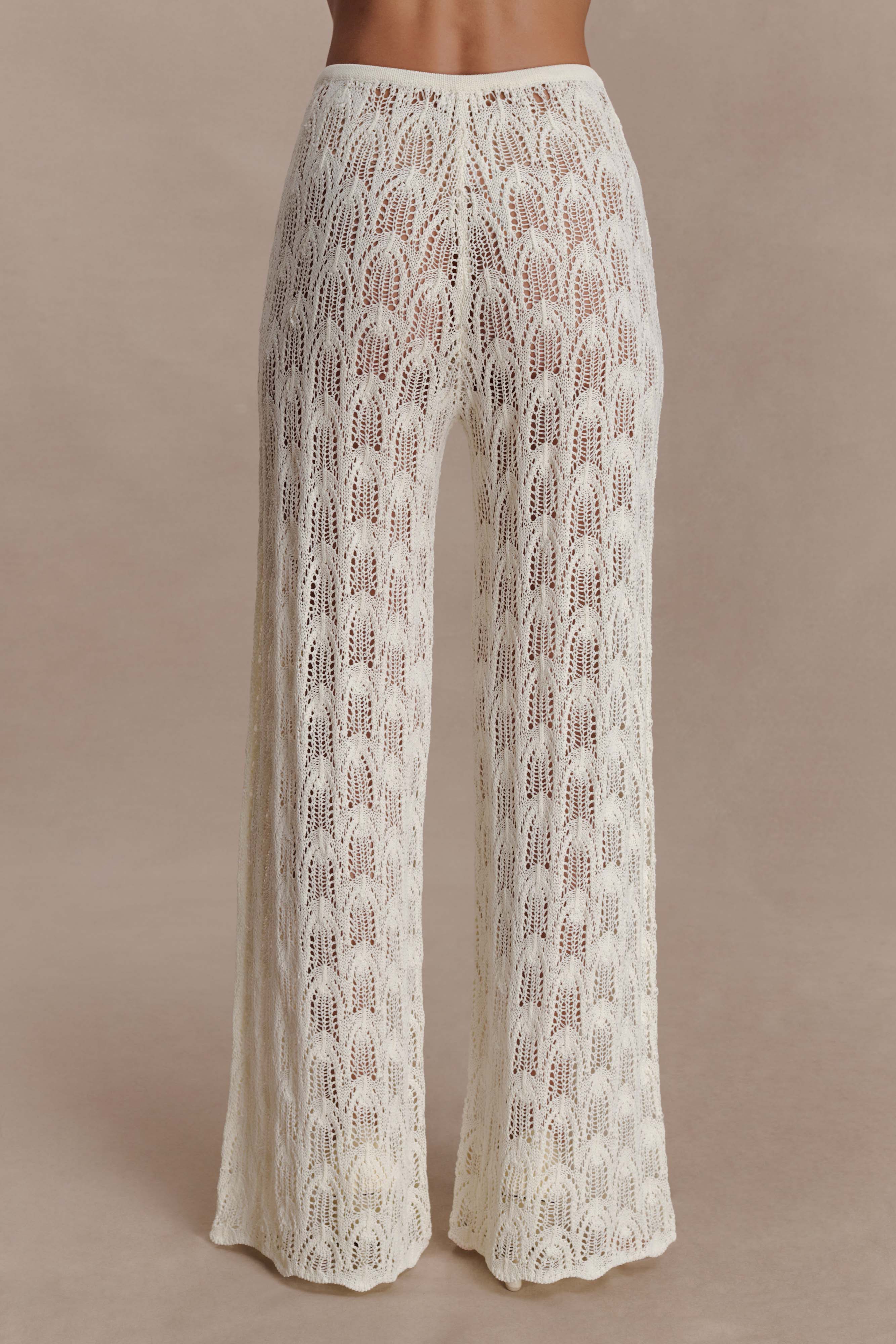 Glinda Crochet Pants - Ivory | MESHKI US
