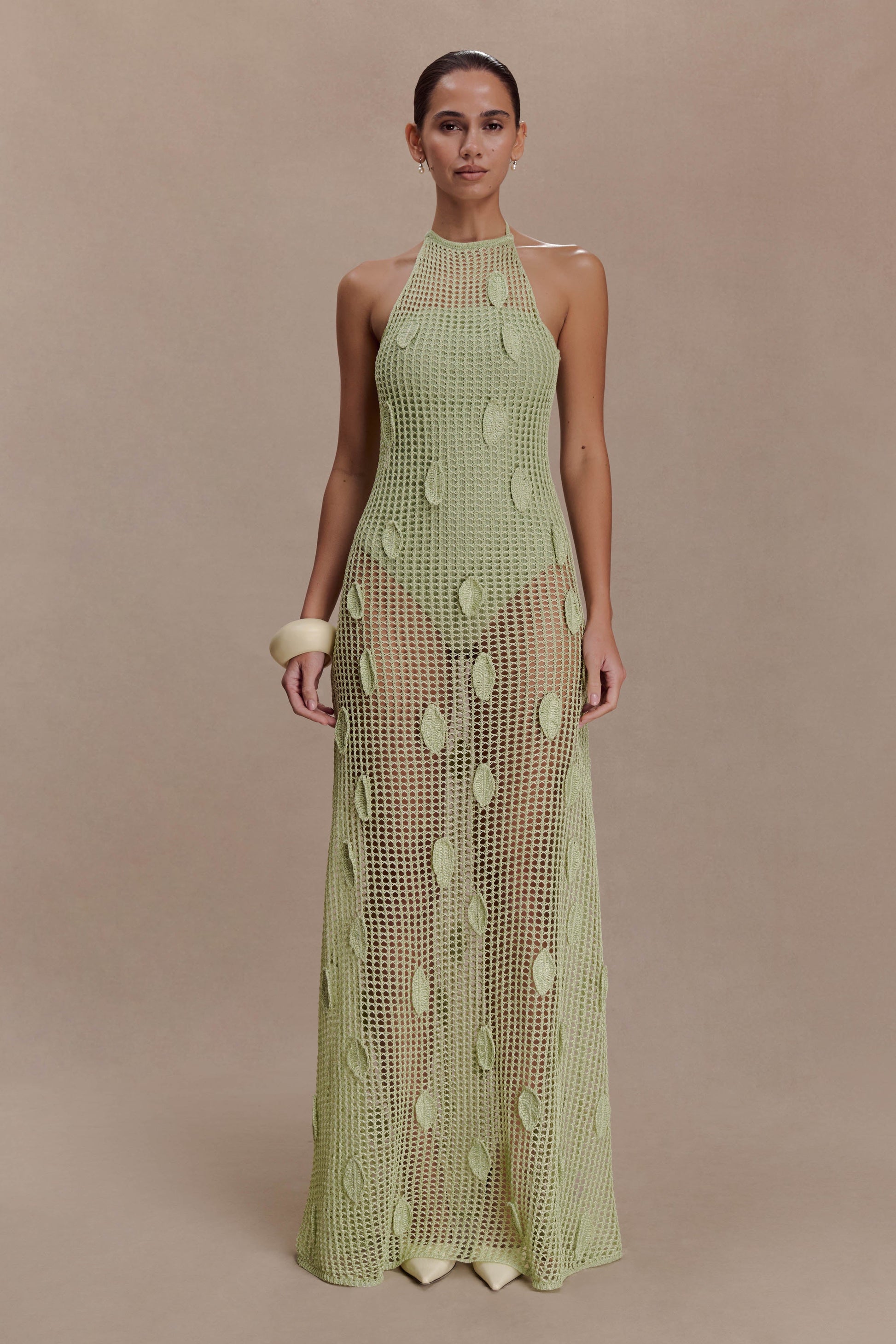 Elfie Crochet Halter Maxi Dress
