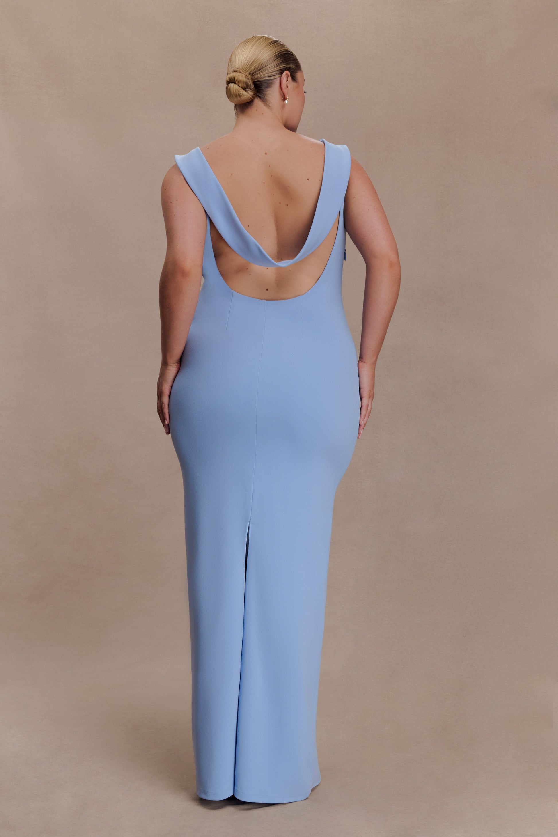 Galilea Crepe Draped Maxi Dress - Cornflower Blue Galilea Crepe Draped Maxi Dress - Cornflower Blue