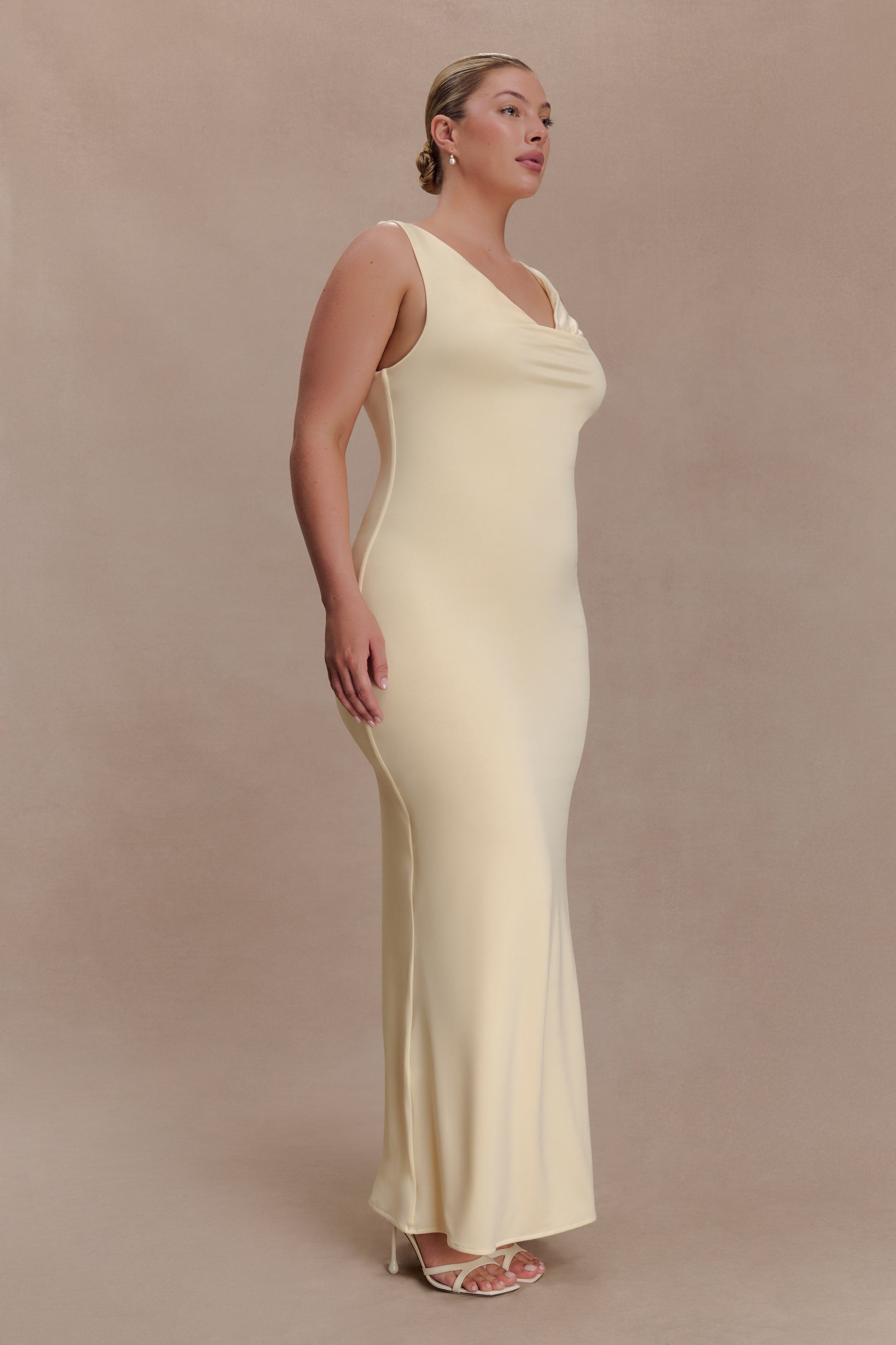 cowl neck slinky maxi dress Dania Cowl Neck Slinky Maxi Dress / Fuchsia Pink | MESHKI