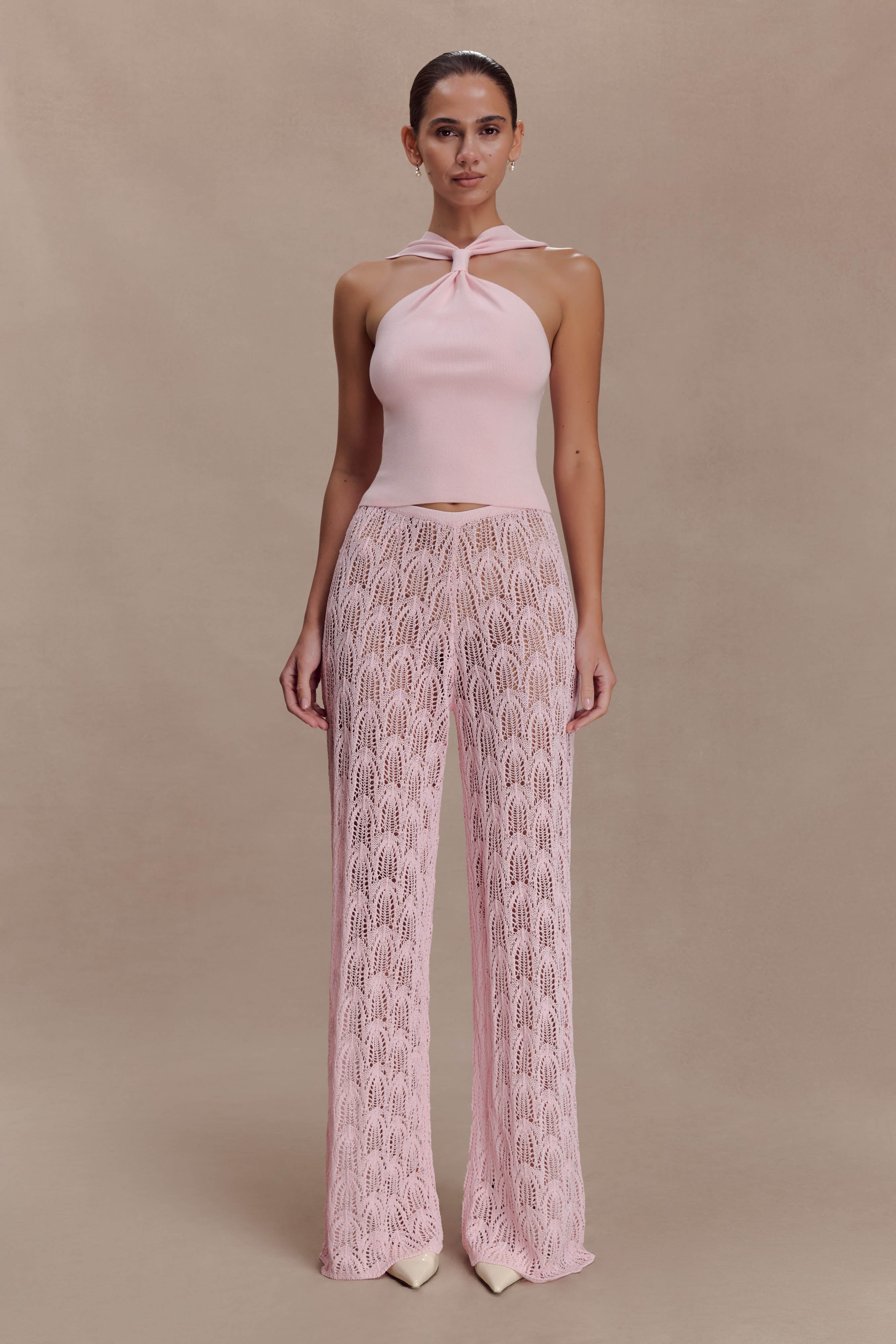 Glinda Crochet Pants - Baby Pink | MESHKI US