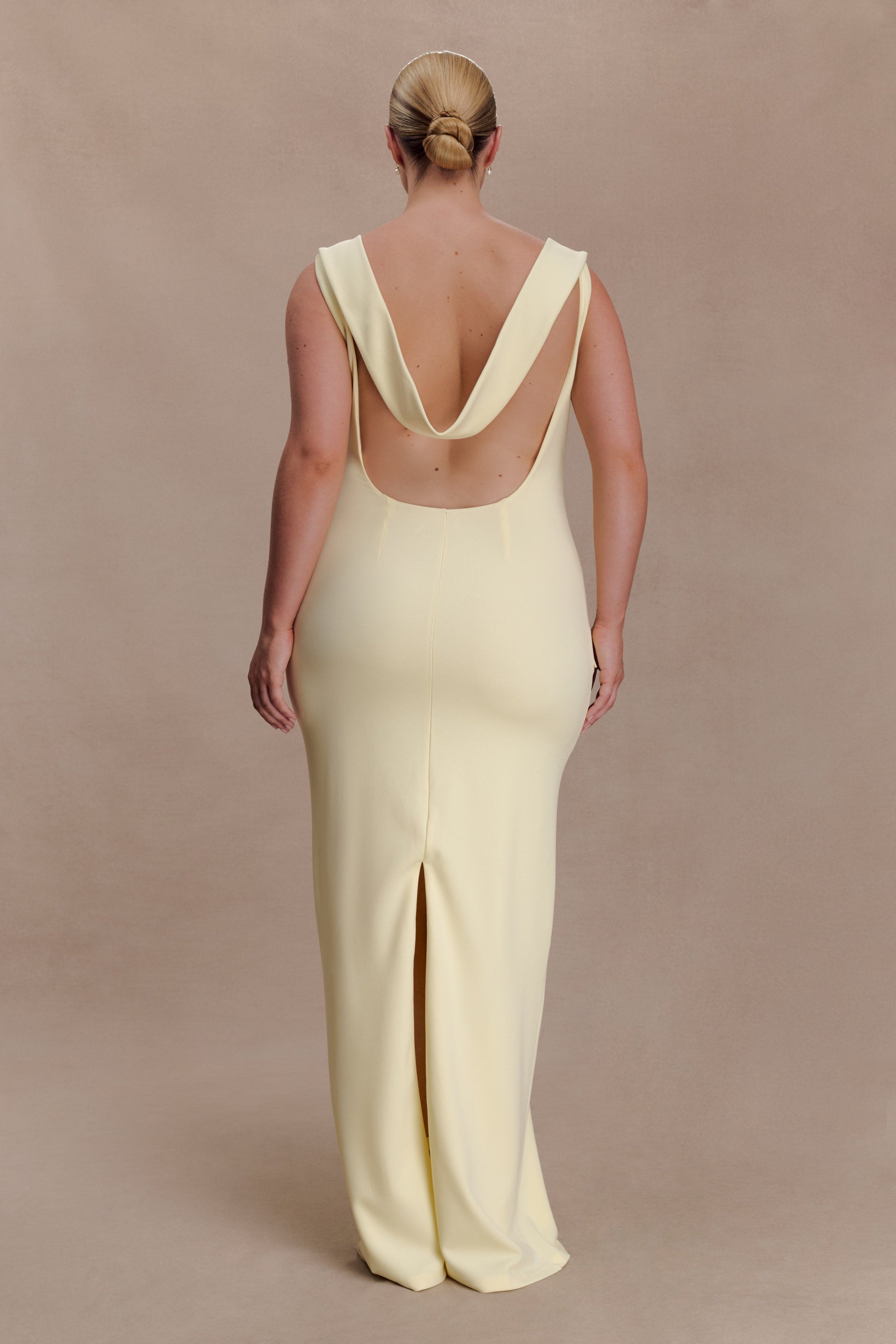 Galilea Crepe Draped Maxi Dress - Lemon #6