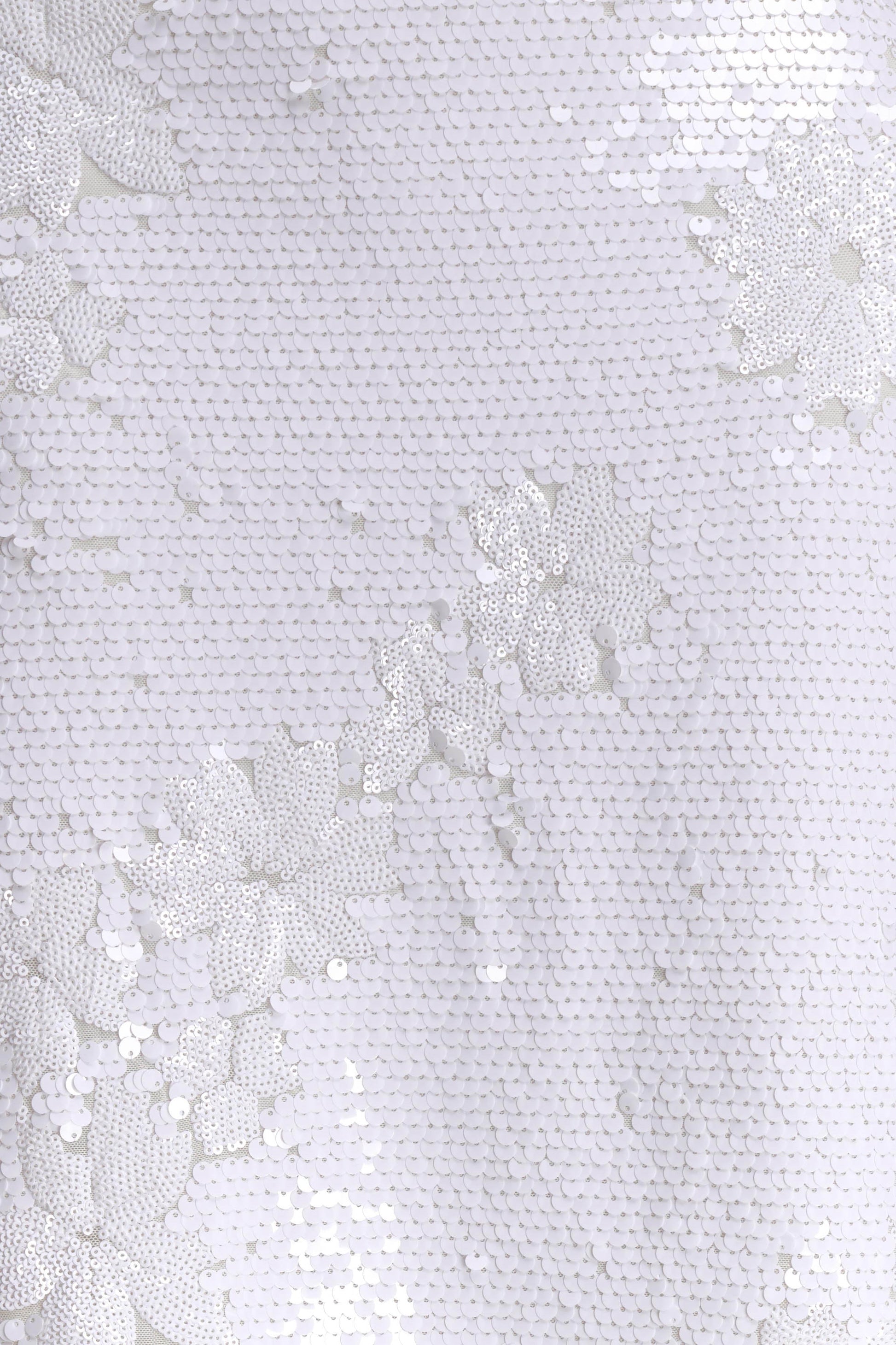 Maisie Strapless Sequin Midi Dress - White #5