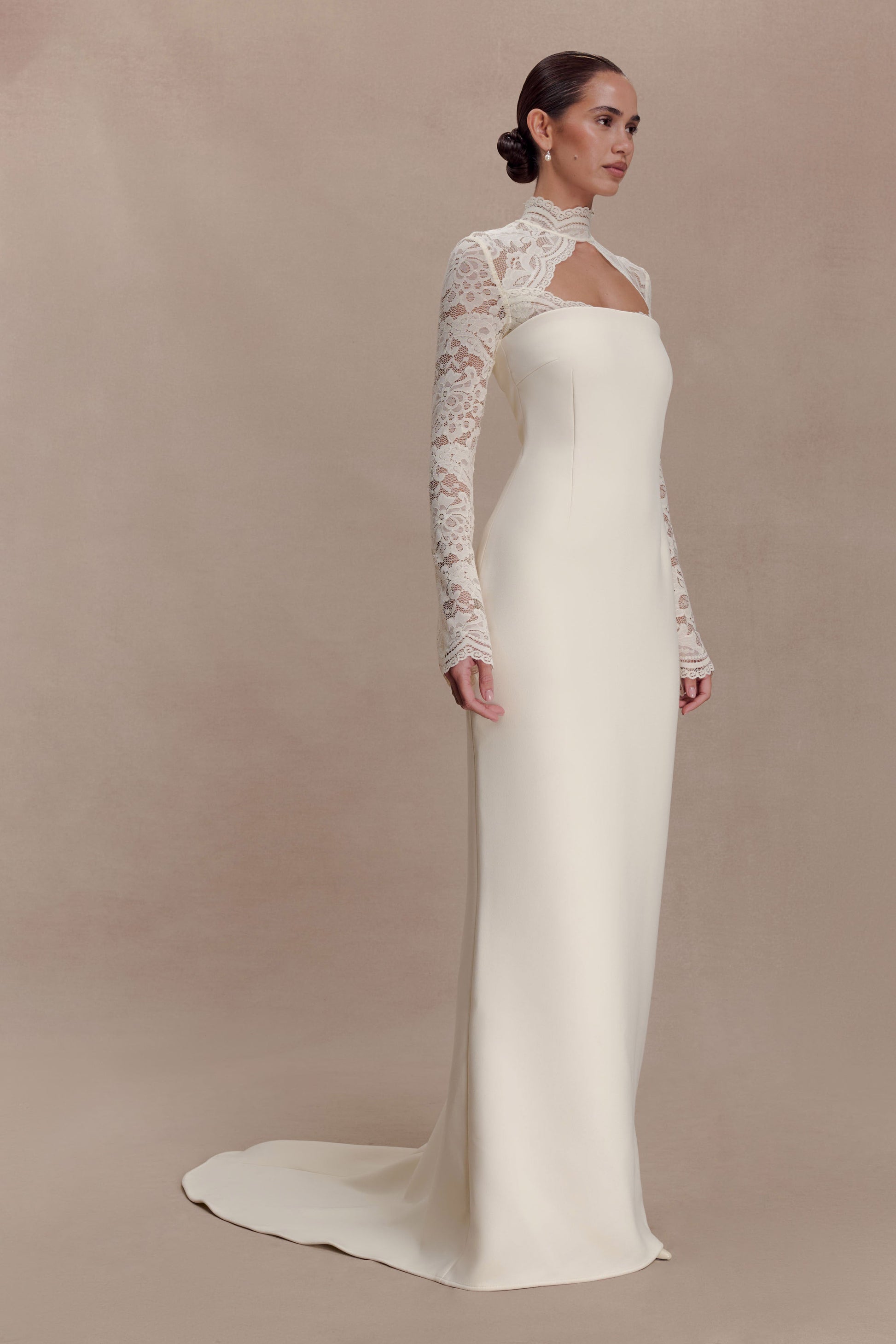 Aurelie Long Sleeve Lace Maxi Dress - Ivory | MESHKI US Aurelie Long Sleeve Lace Maxi Dress - Ivory | MESHKI US