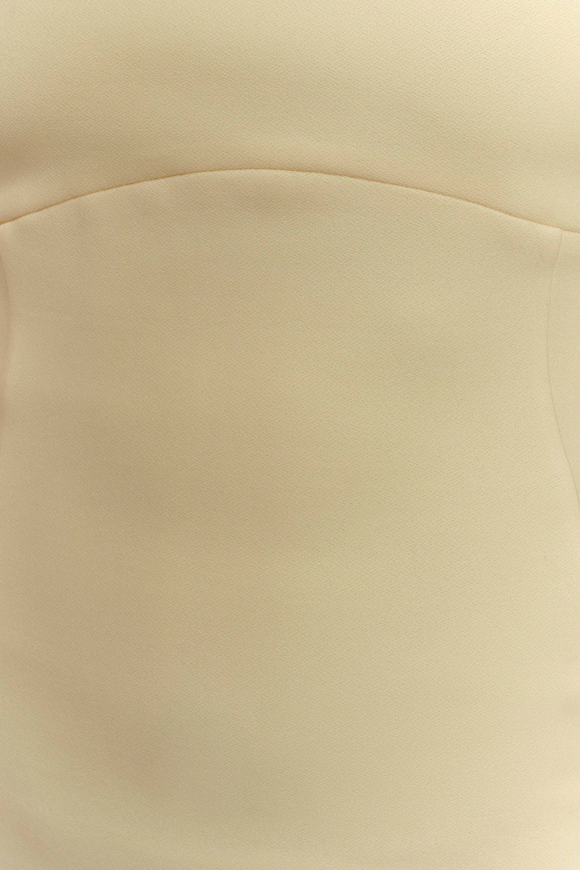 Amelita Suiting Halter Midi Dress - Pale Lemon | MESHKI US Amelita Suiting Halter Midi Dress - Pale Lemon | MESHKI US