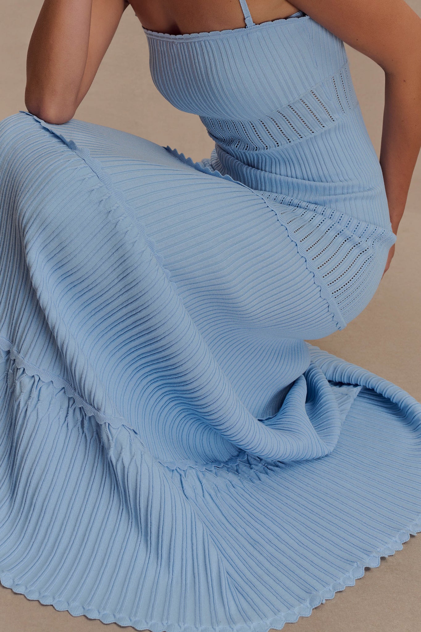 Finley Pointelle Knit Maxi Dress / Cornflower Blue | MESHKI