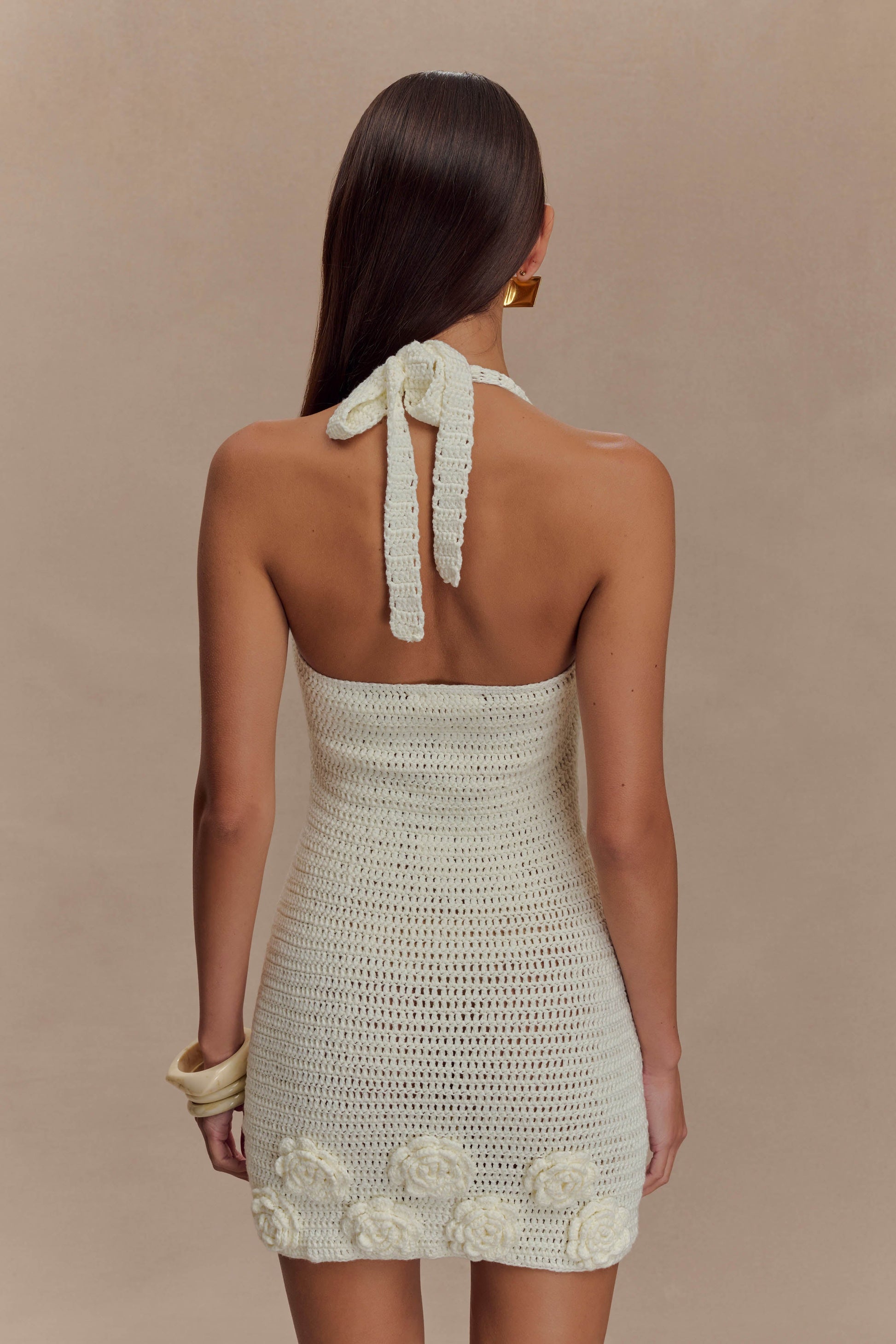 Liyah Floral Hand Crochet Mini Dress / Ivory | Meshki | L Liyah Floral Hand Crochet Mini Dress / Ivory | Meshki | L