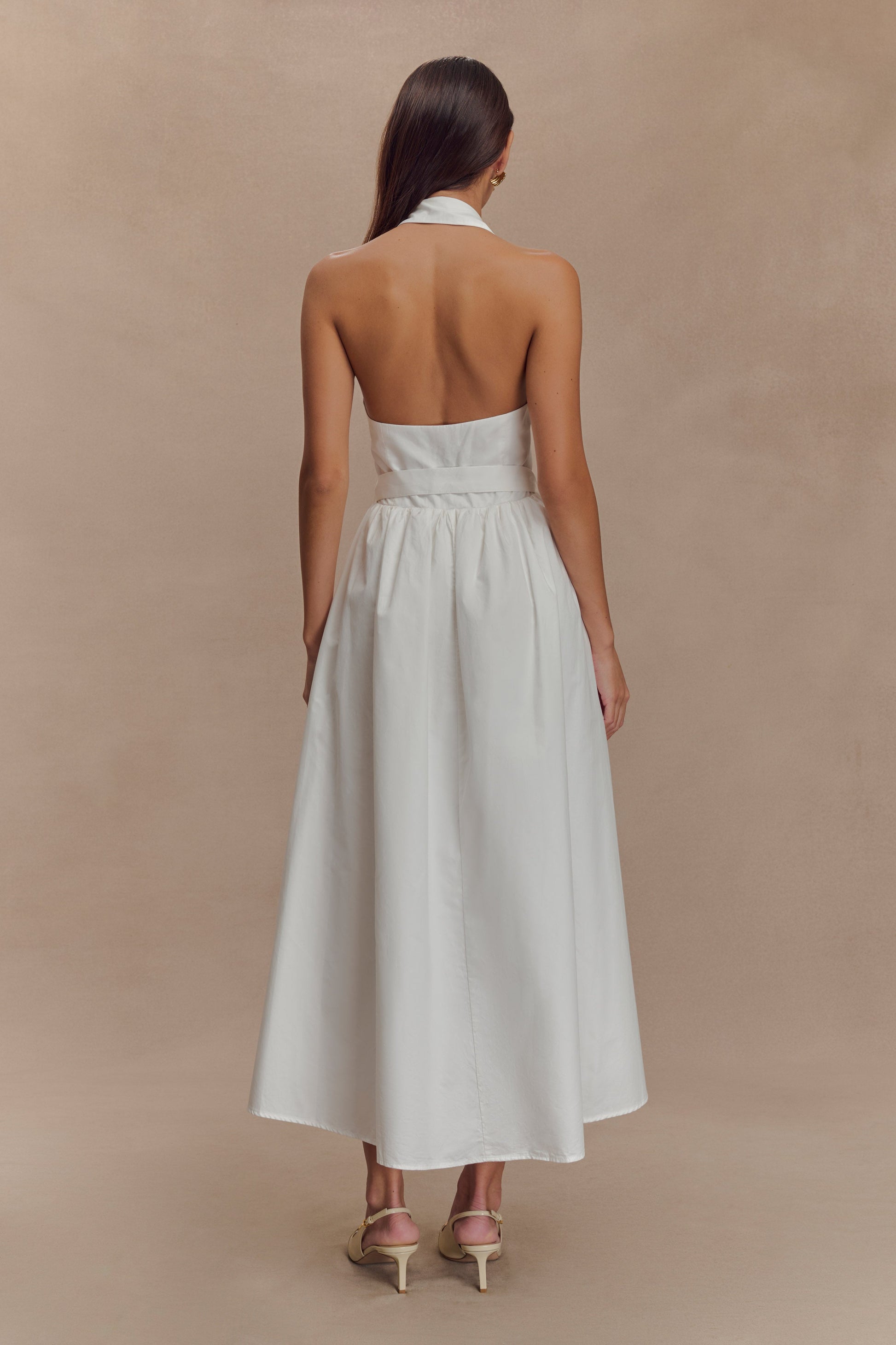 Cindy Collared Midi Dress / White | MESHKI | XS Cindy Collared Midi Dress / White | MESHKI | XS