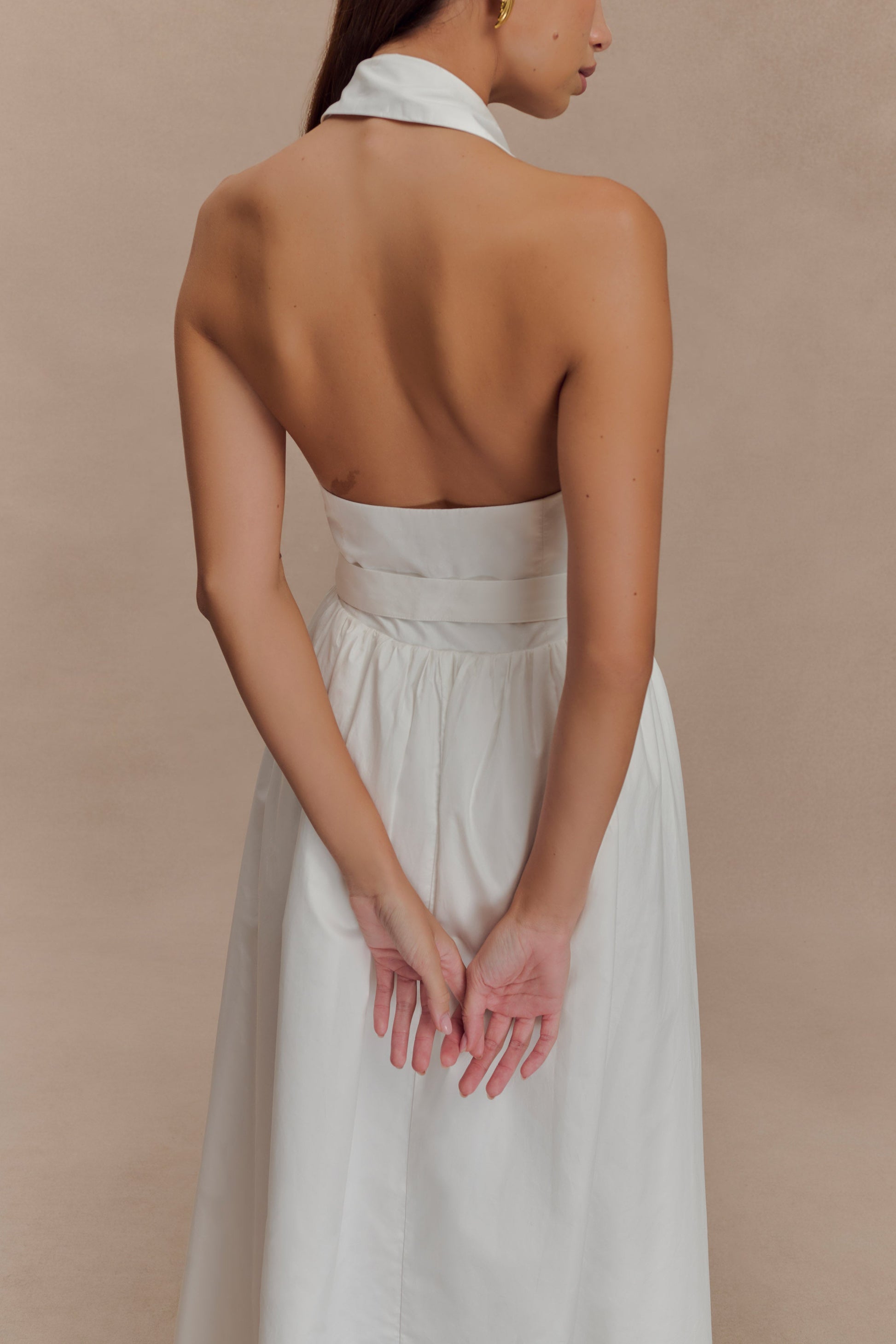 Cindy Collared Midi Dress - White | MESHKI US Cindy Collared Midi Dress - White | MESHKI US
