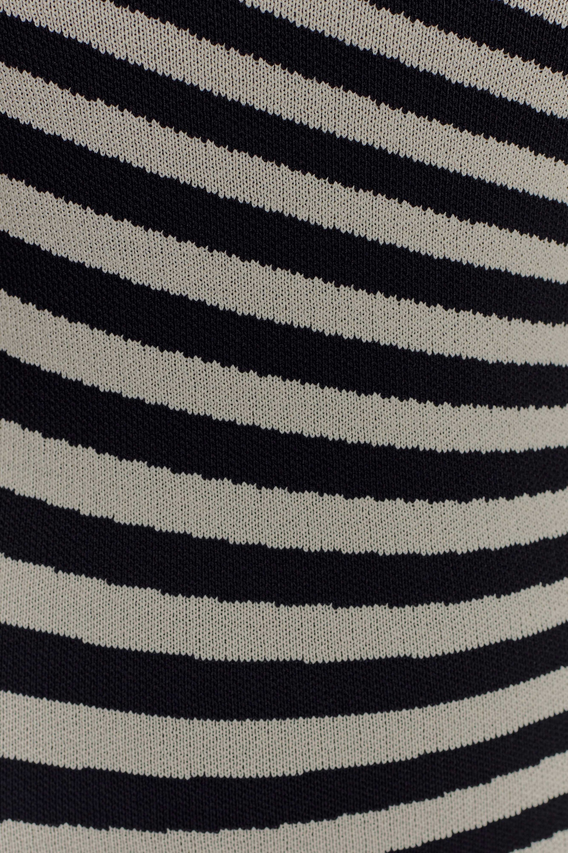 Raven Striped Knit Midi Dress - Black/White | MESHKI US Raven Striped Knit Midi Dress - Black/White | MESHKI US