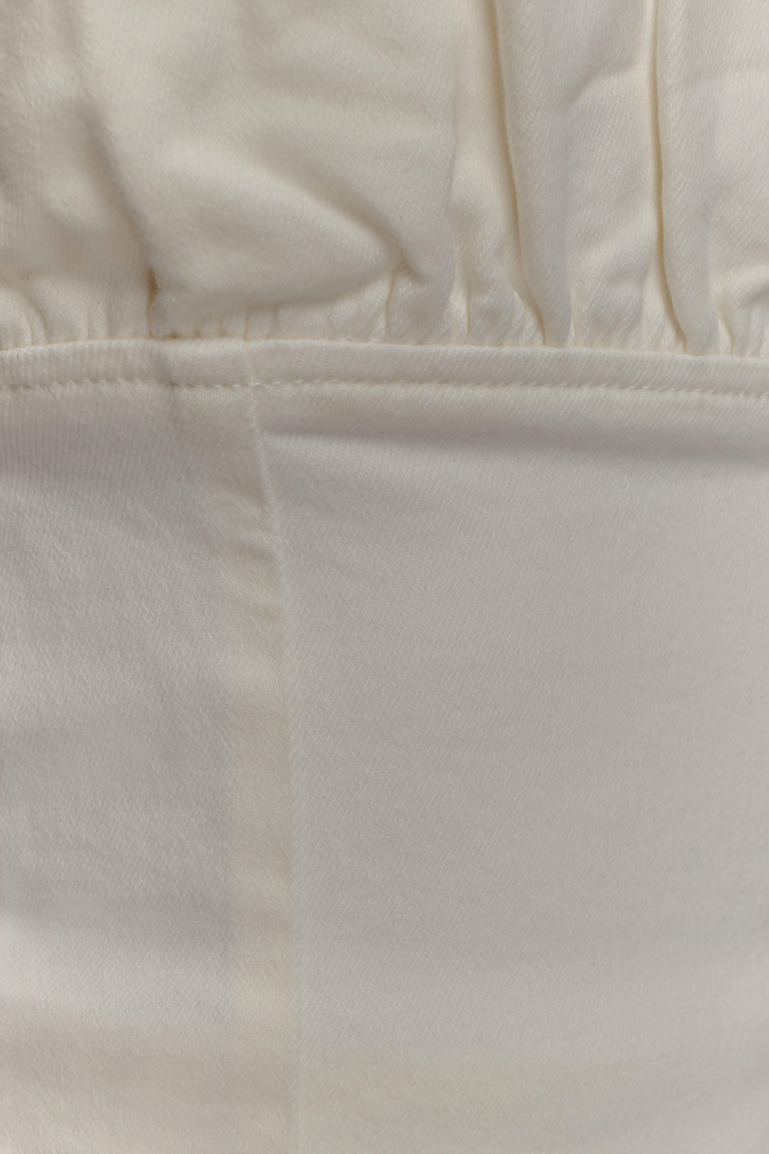 Cecilia Denim Frill Corset - White | MESHKI US