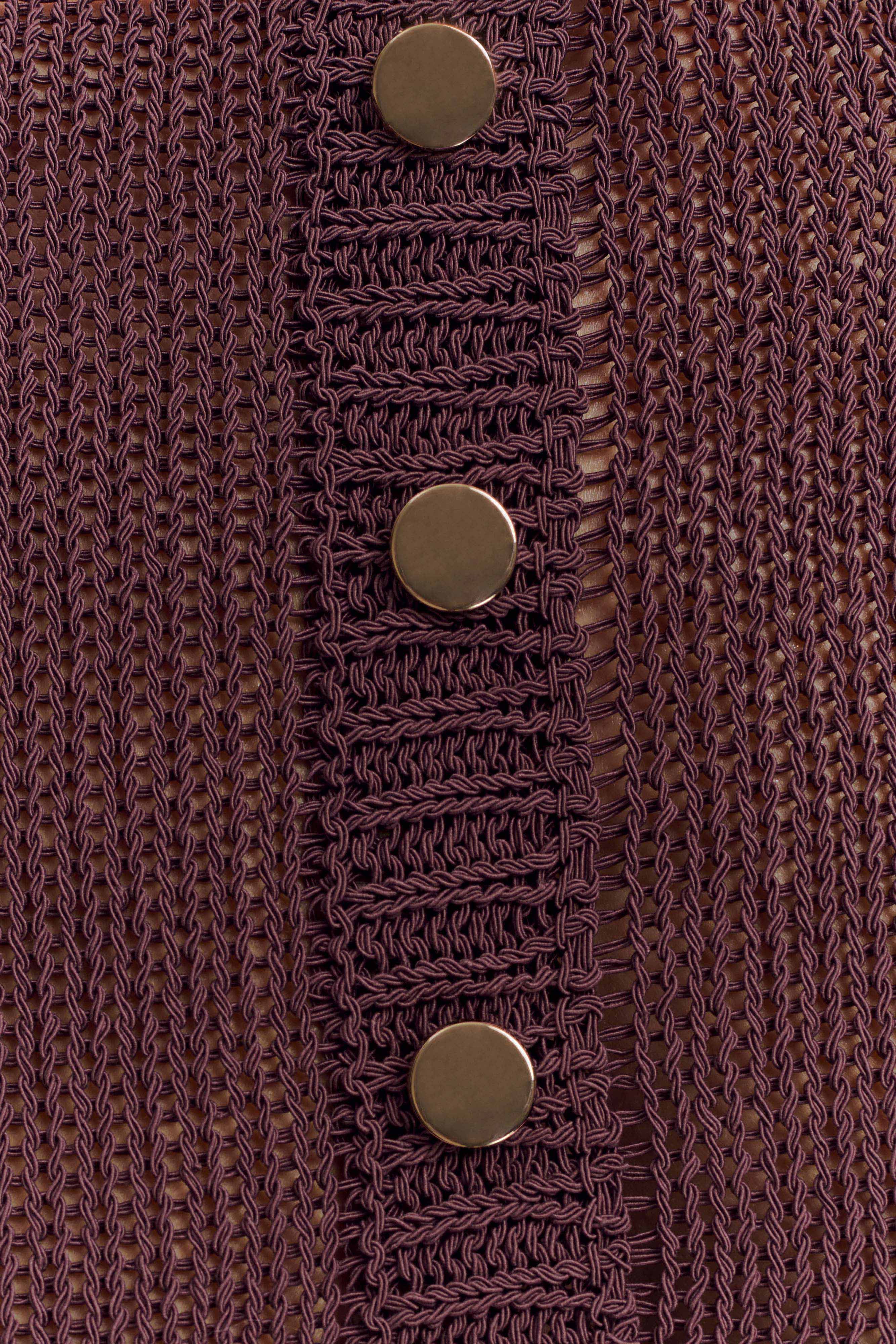 Eleanor Knit Frill Cardigan - Chocolate | MESHKI US