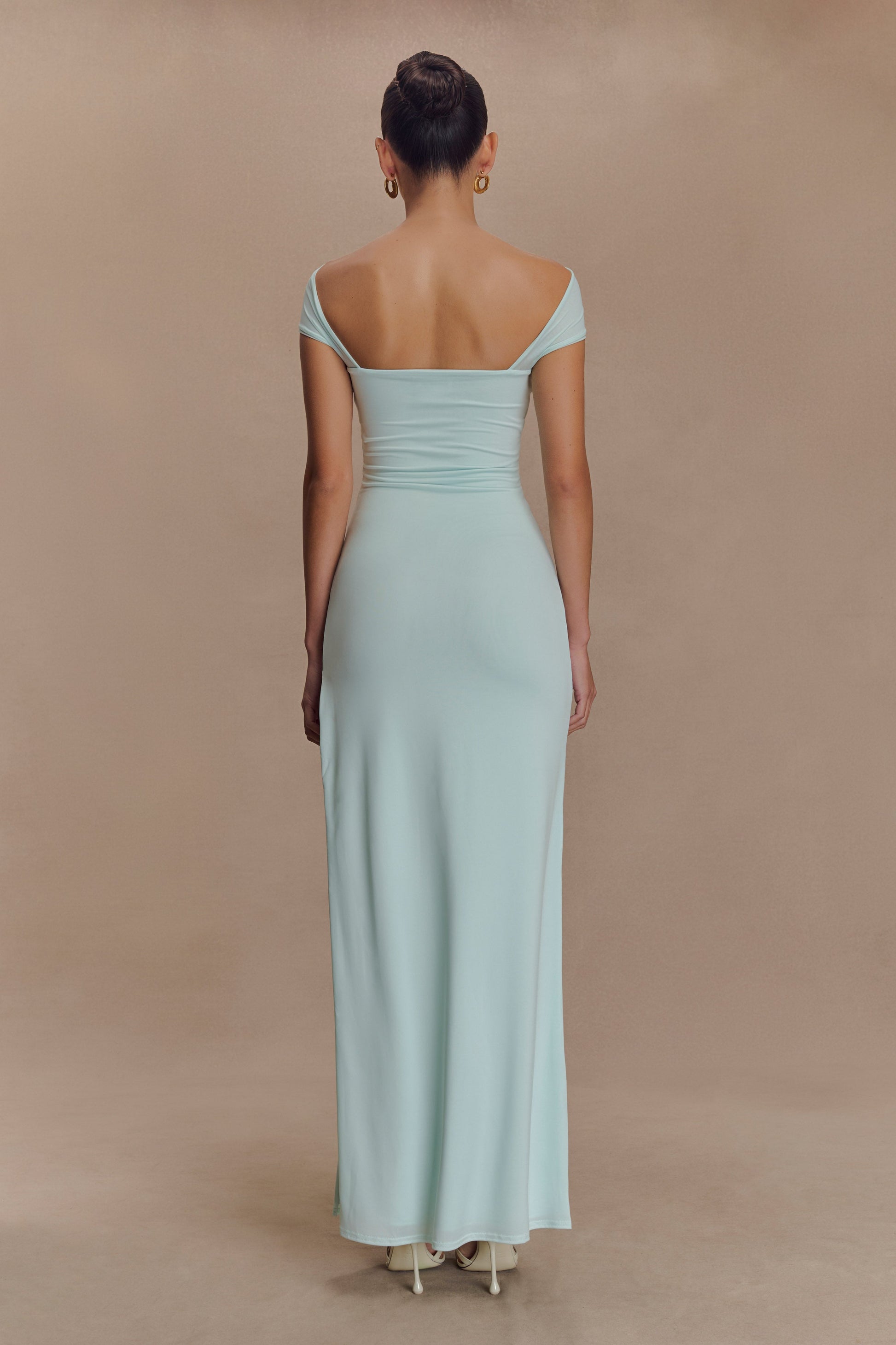 Aurora Slinky and Mesh Split Maxi Dress / Lagoon | Meshki | Xs Aurora Slinky and Mesh Split Maxi Dress / Lagoon | Meshki | Xs