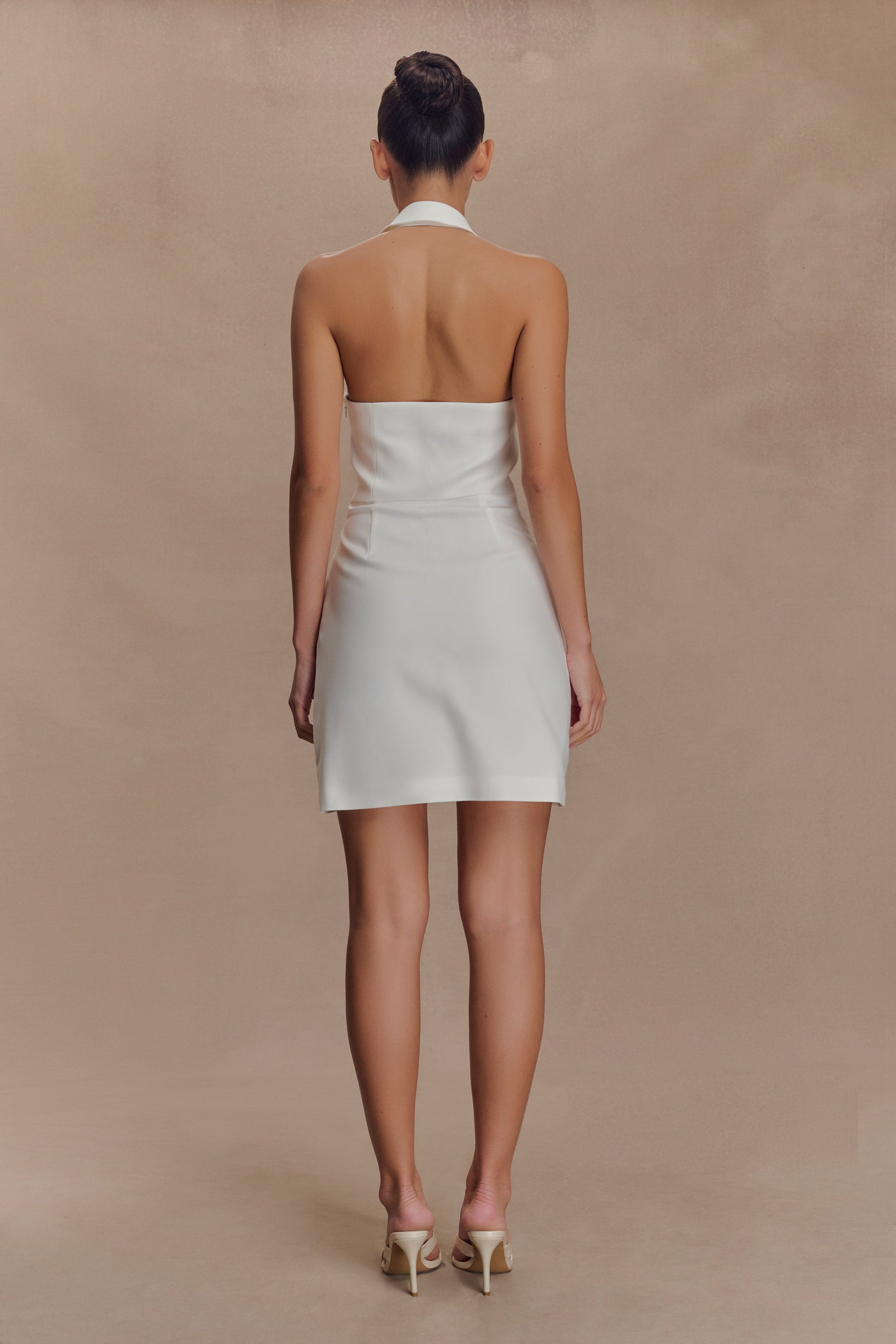 Ruth Cotton Halter Mini Dress / Ivory | MESHKI | XS Ruth Cotton Halter Mini Dress / Ivory | MESHKI | XS