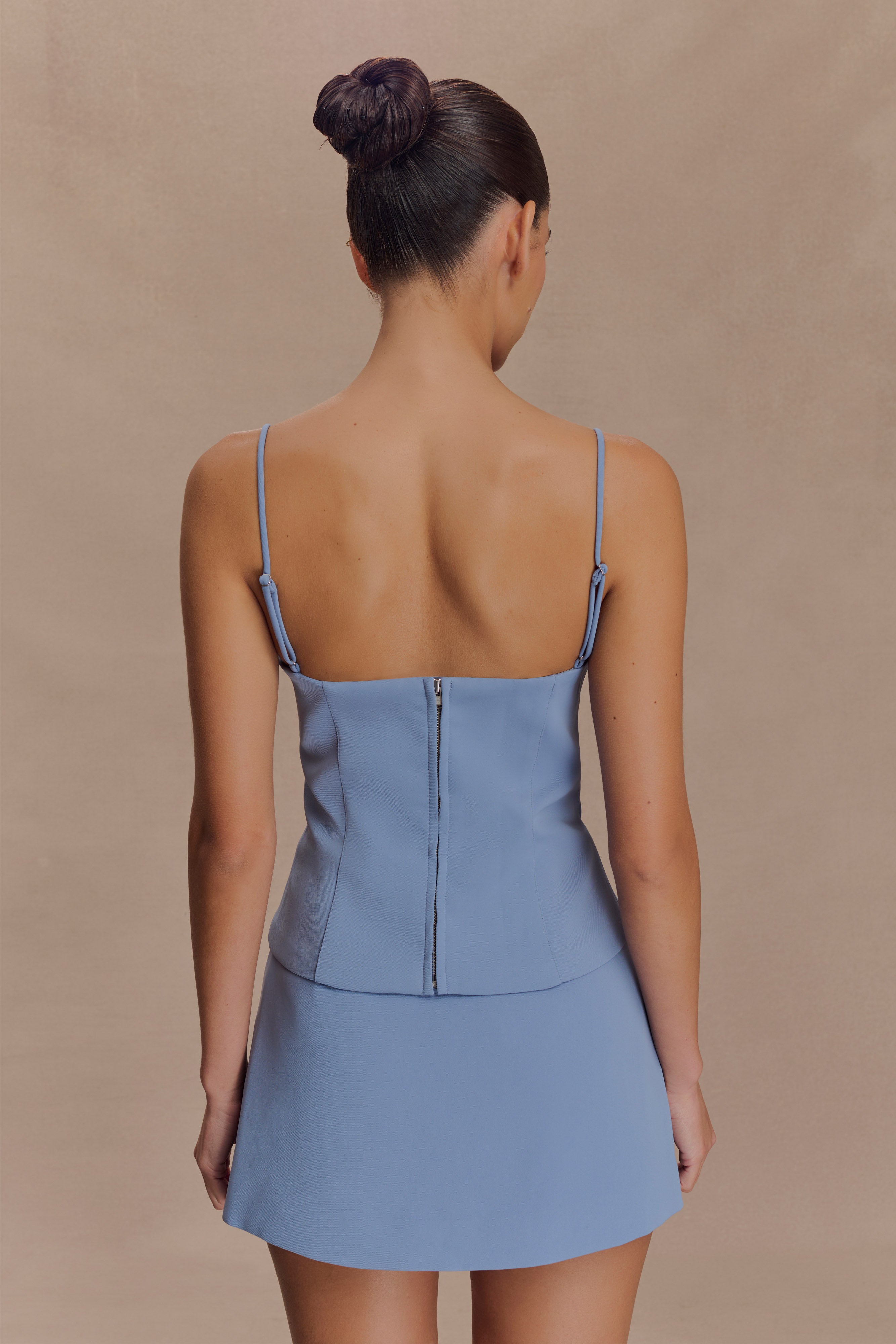 Jaime Spaghetti Strap Suiting Top - Ocean Blue | MESHKI US