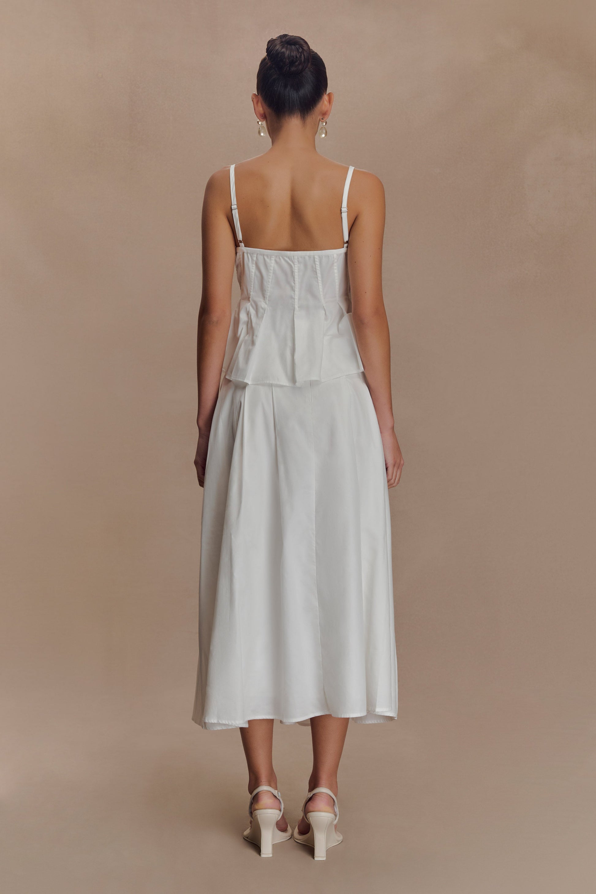 Mae A/Line Midi Skirt / White | MESHKI | M Mae A/Line Midi Skirt / White | MESHKI | M