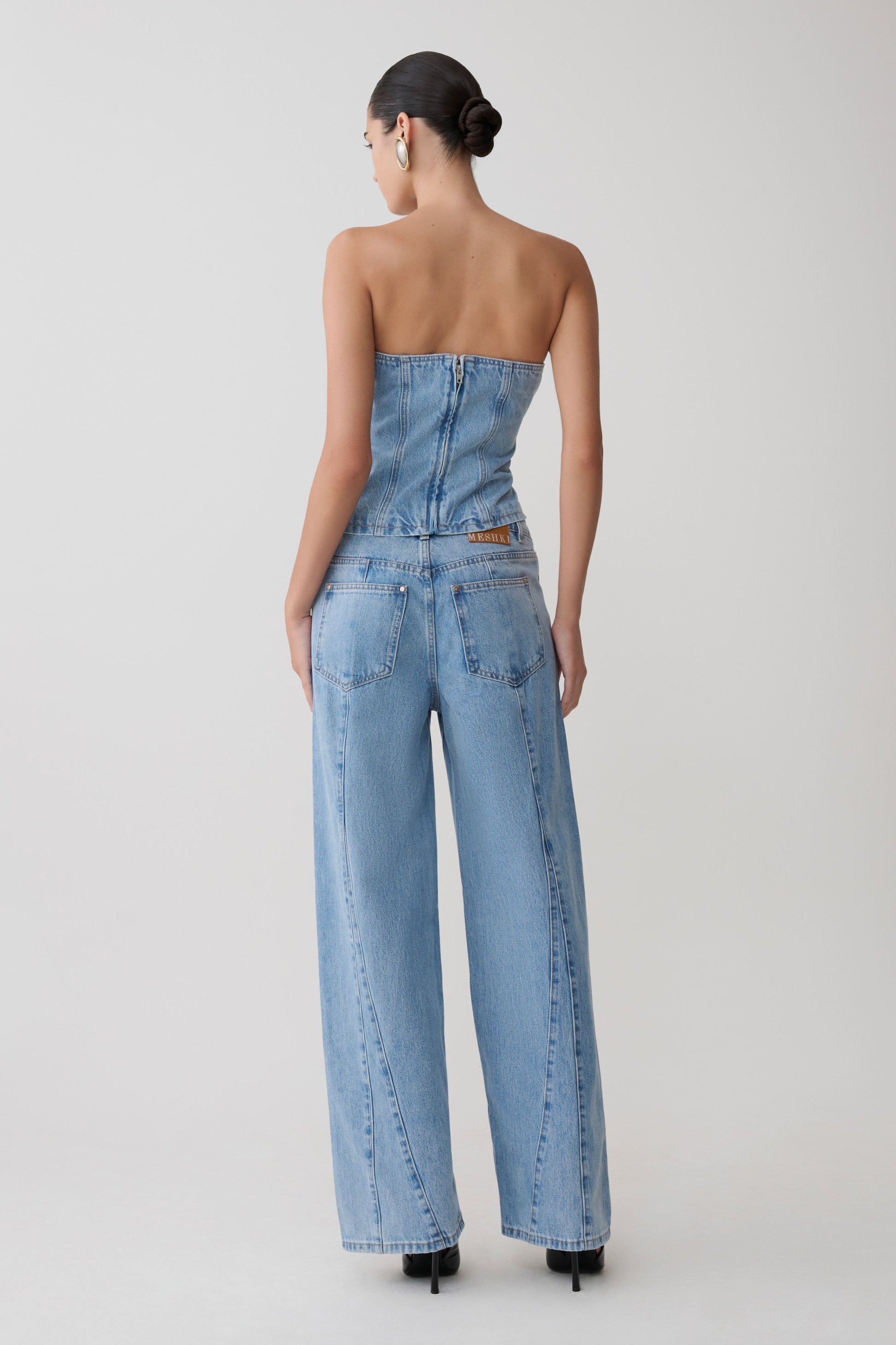 Tommy Strapless Denim Top With Buckle - Classic Blue #2