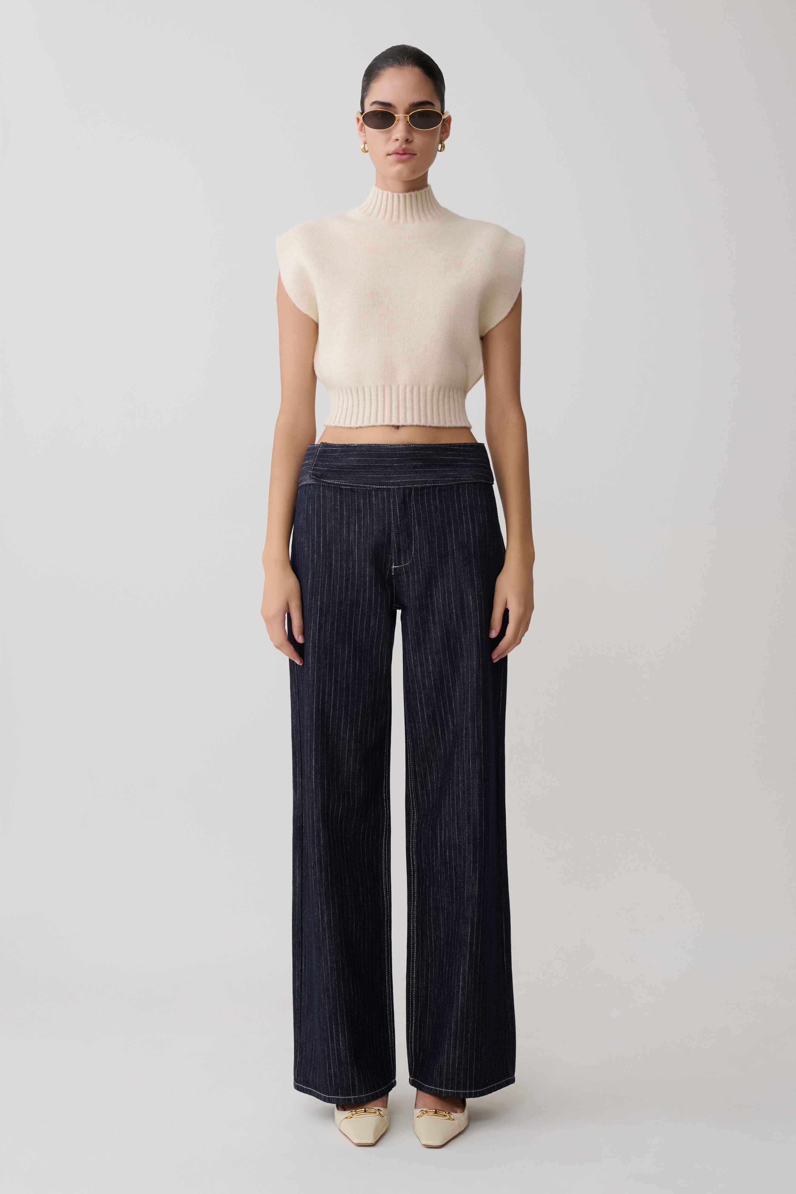 Niko Knit Oversized Top - Ivory | MESHKI US