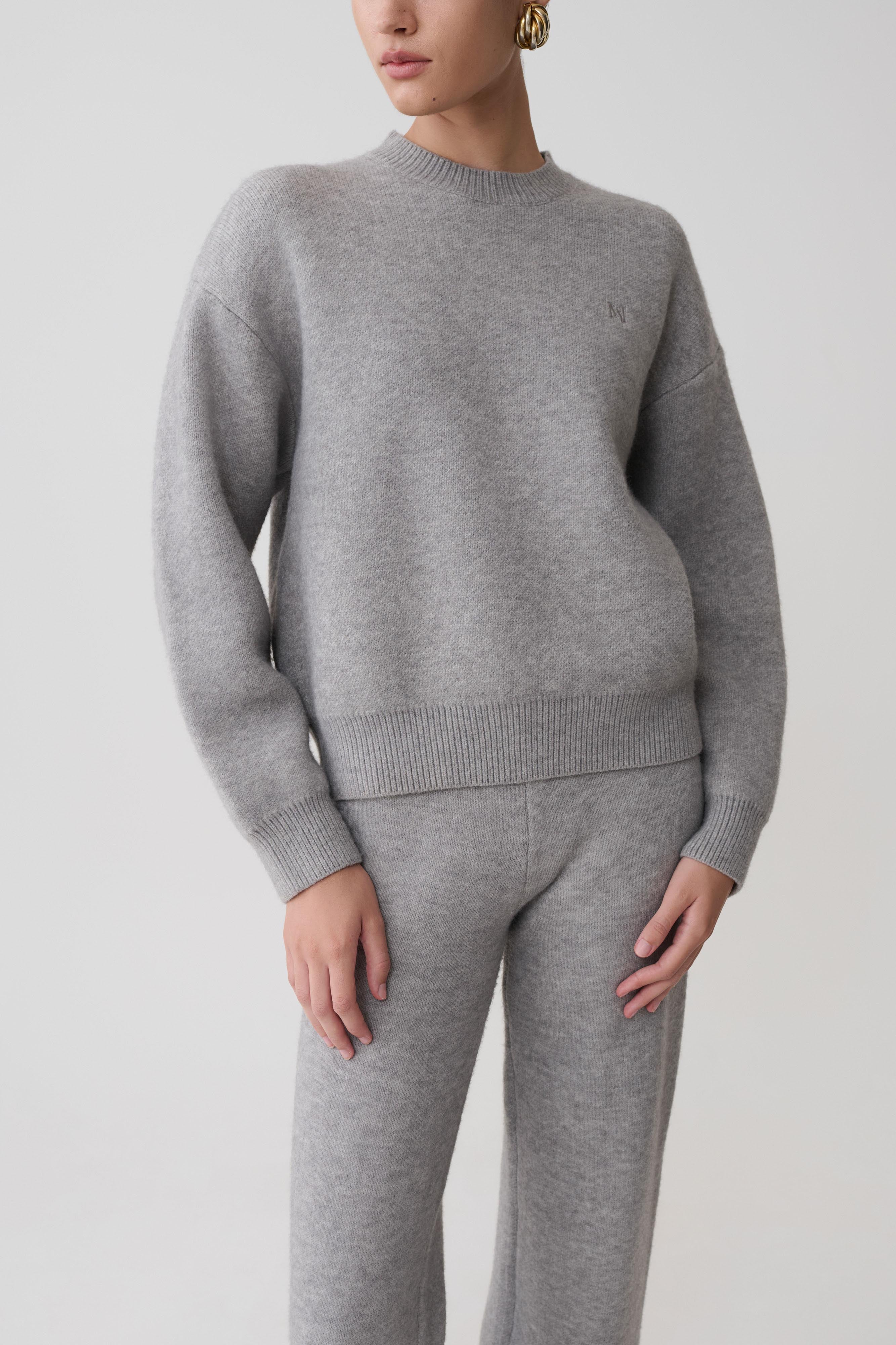 Lulu Oversized Knit Jumper - Grey Marle | MESHKI US