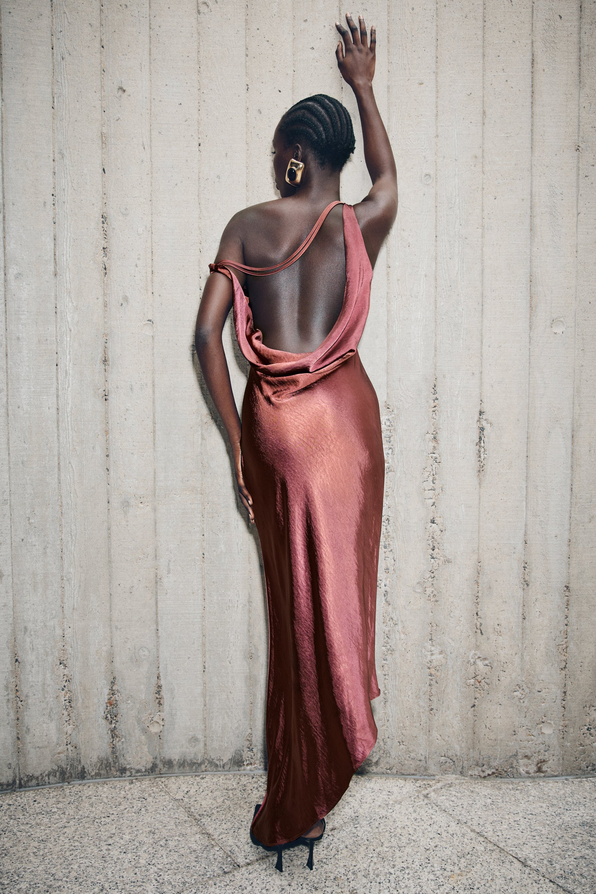 Yvette Slip Maxi Dress With Asymmetrical Hem