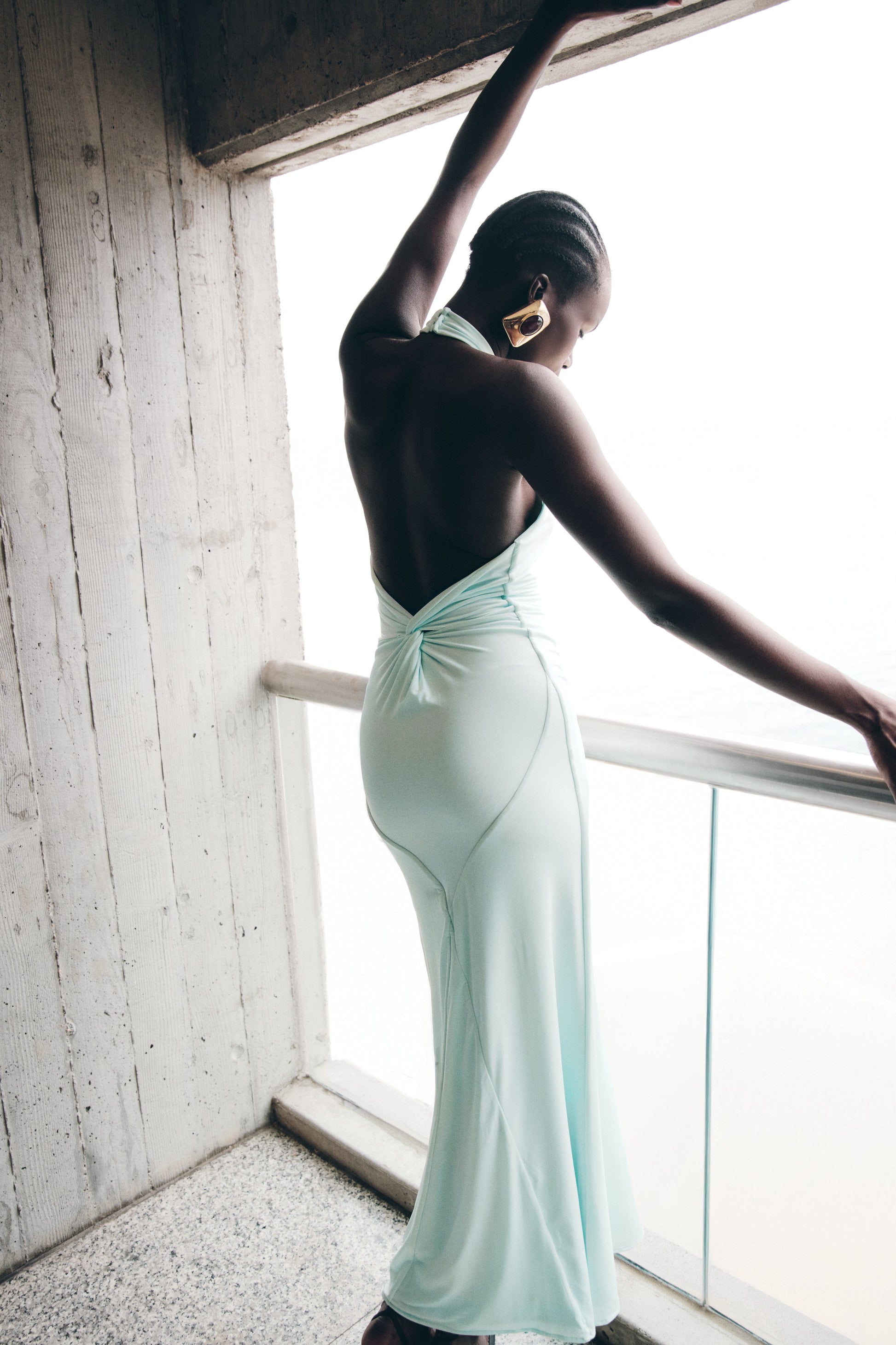 Elyna Slinky Halter Maxi Dress - Lagoon | MESHKI US Elyna Slinky Halter Maxi Dress - Lagoon | MESHKI US
