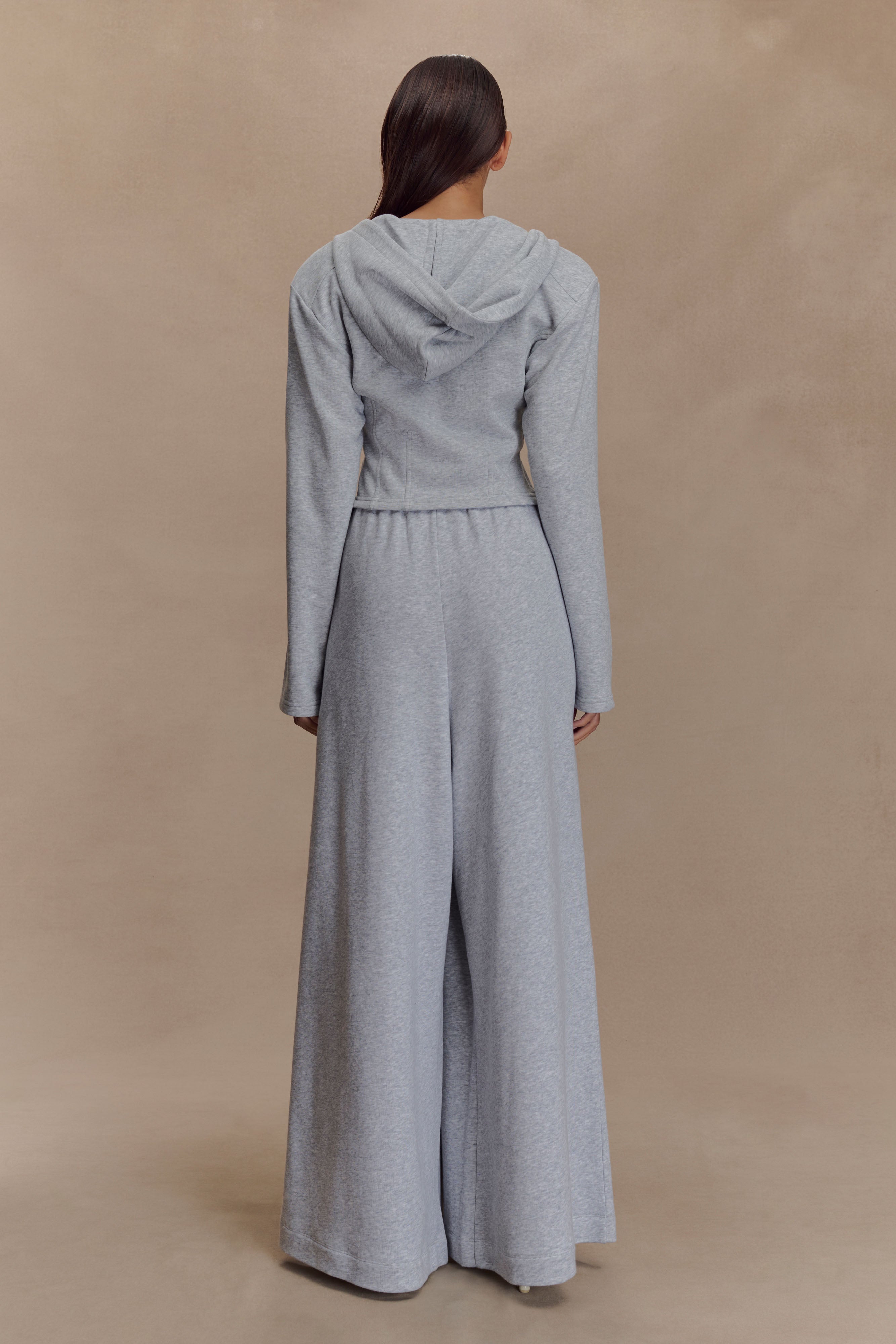 yae Lace design slacks / 36 グレー Aspen Gathered Wide Leg Jogger - Light Grey Marle | MESHKI US