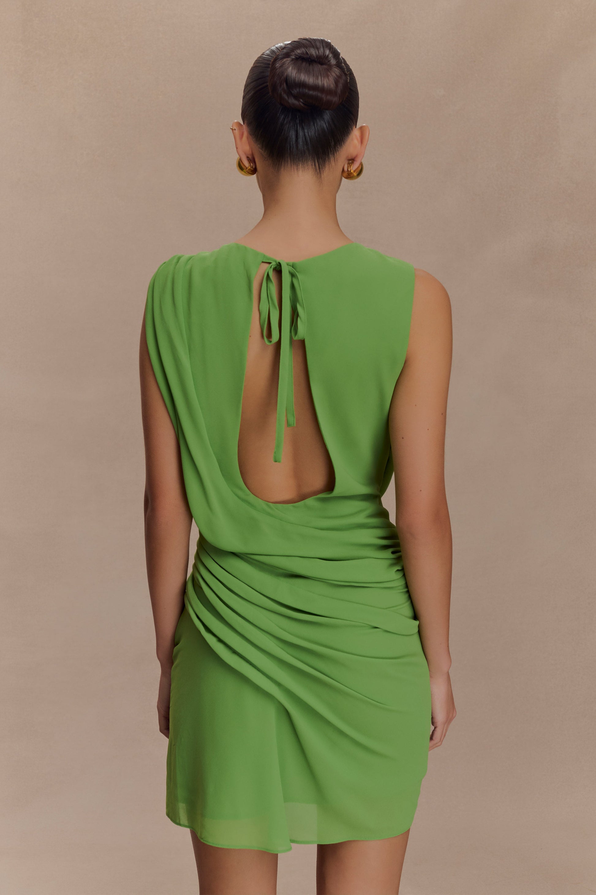 Oria Chiffon Mini Dress / Green | MESHKI | XS Oria Chiffon Mini Dress / Green | MESHKI | XS