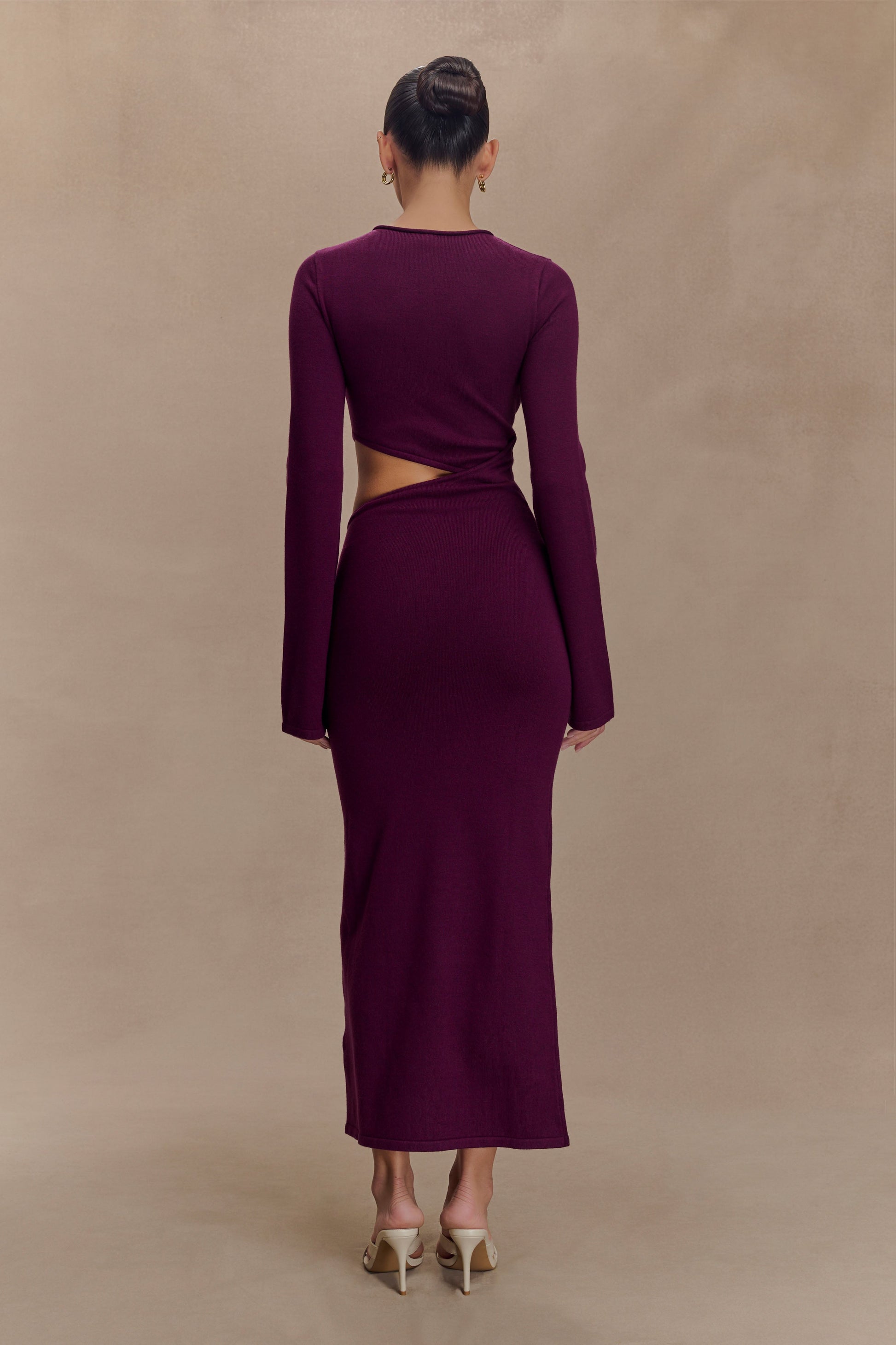 Azariah Long Sleeve Knit Midi Dress / Plum | MESHKI | 3XL Azariah Long Sleeve Knit Midi Dress / Plum | MESHKI | 3XL